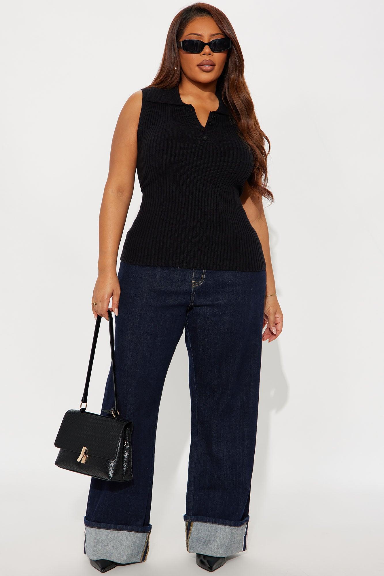 Autumn Season Seamless Polo Sweater - Black Female Product Image