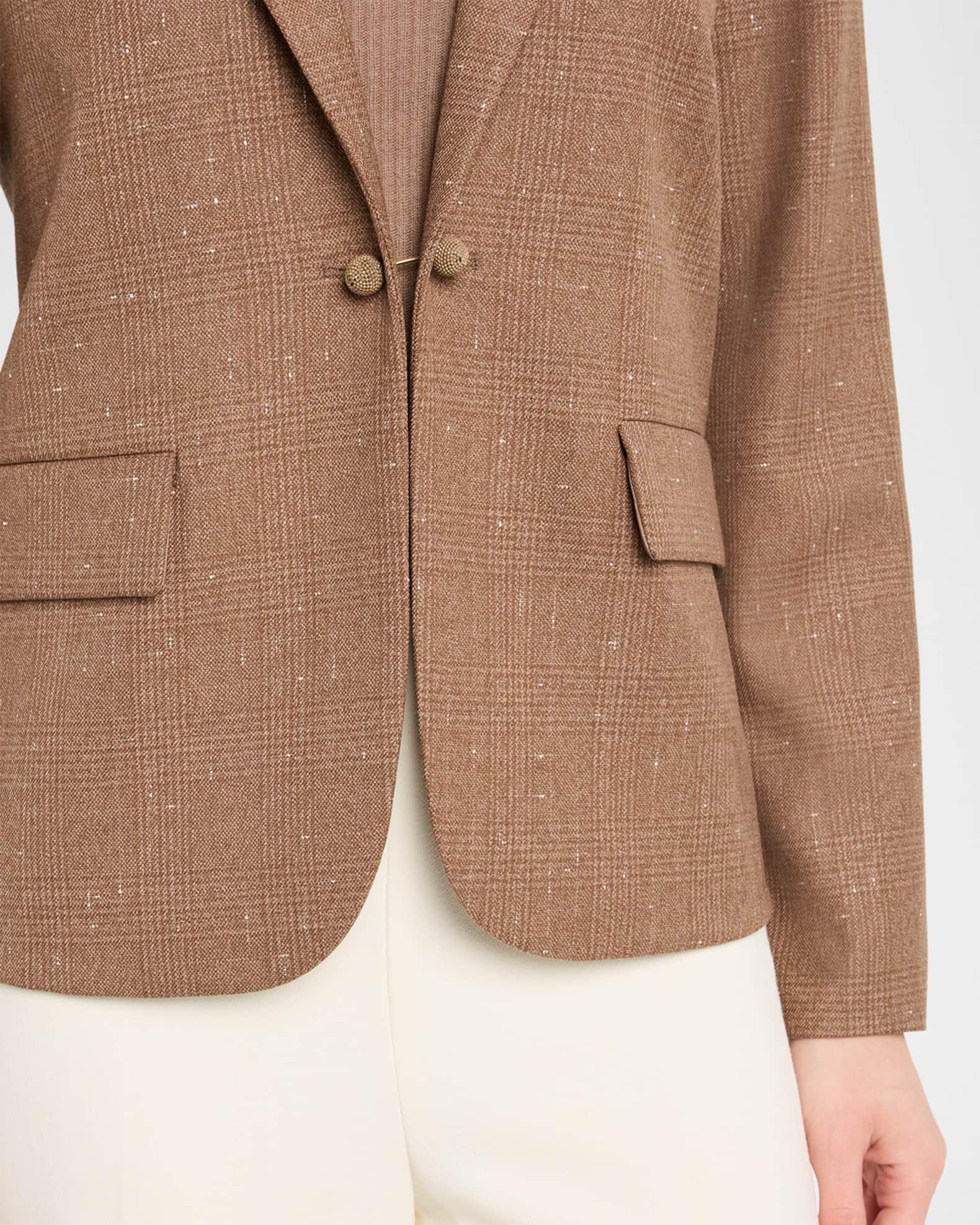 Single-Button Mixed Media Blazer Product Image