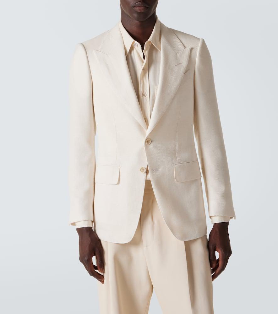 TOM FORD Basket Weave Shelton Jacket In White Product Image