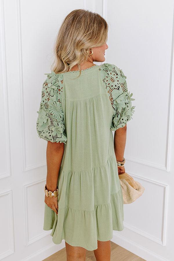 Heartfelt Happiness Babydoll Mini Dress in Sage Product Image