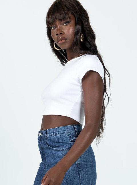 Classic Crop Tee White Product Image
