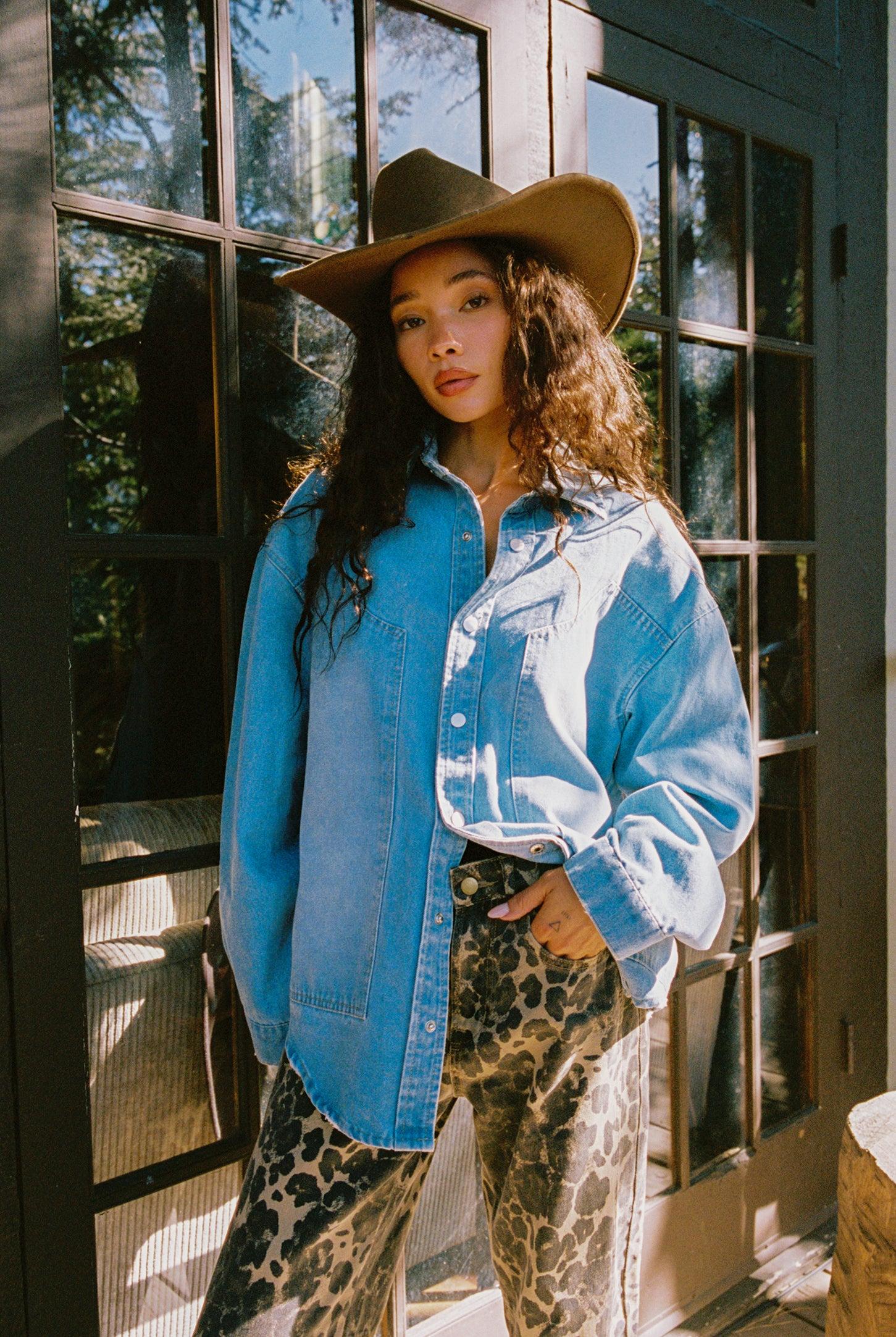 Rocky Light Denim Button Down Top Product Image