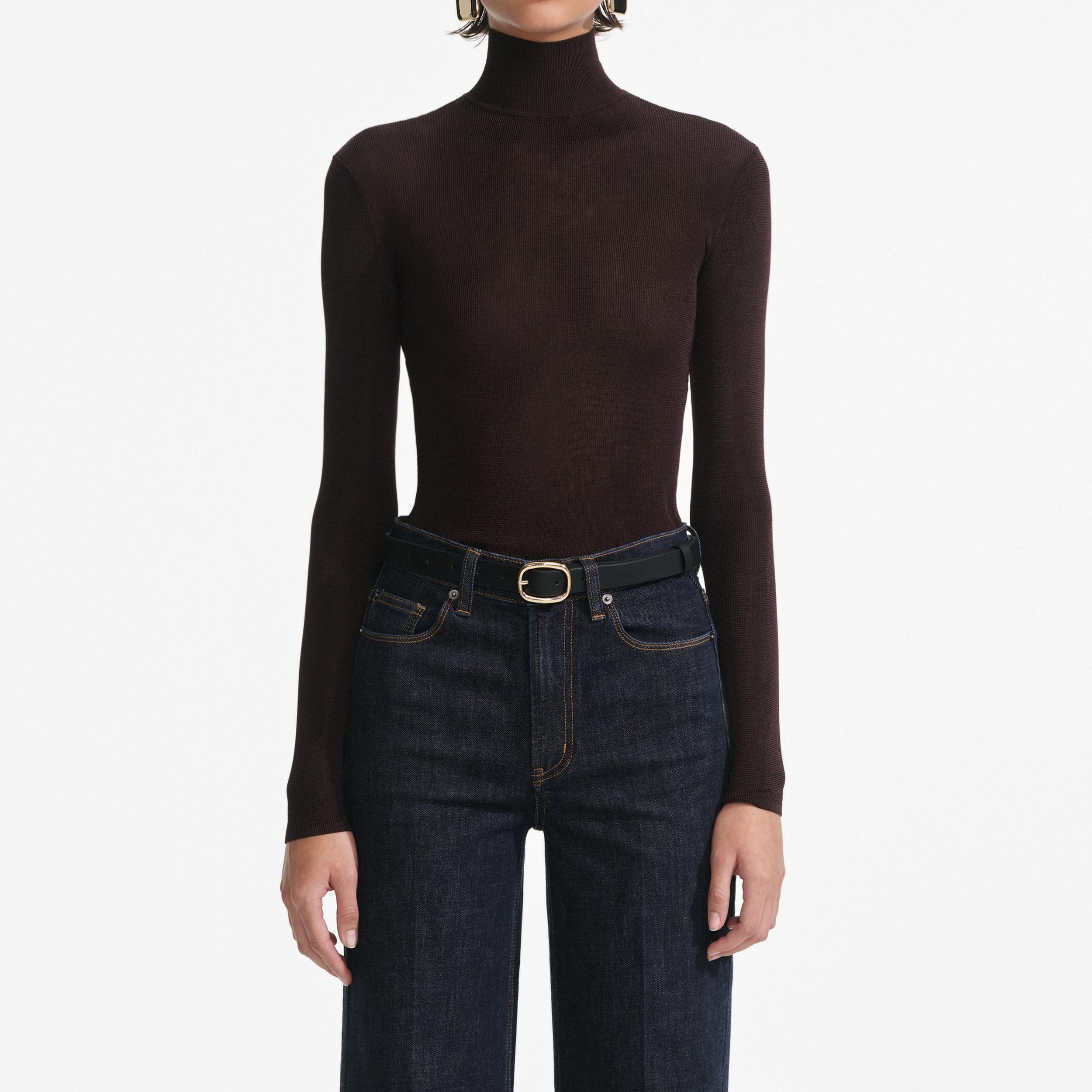 Brown Viscose Knit Top Product Image