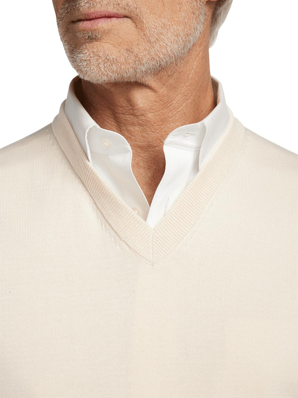Supima Cotton Vest - Ivory Product Image