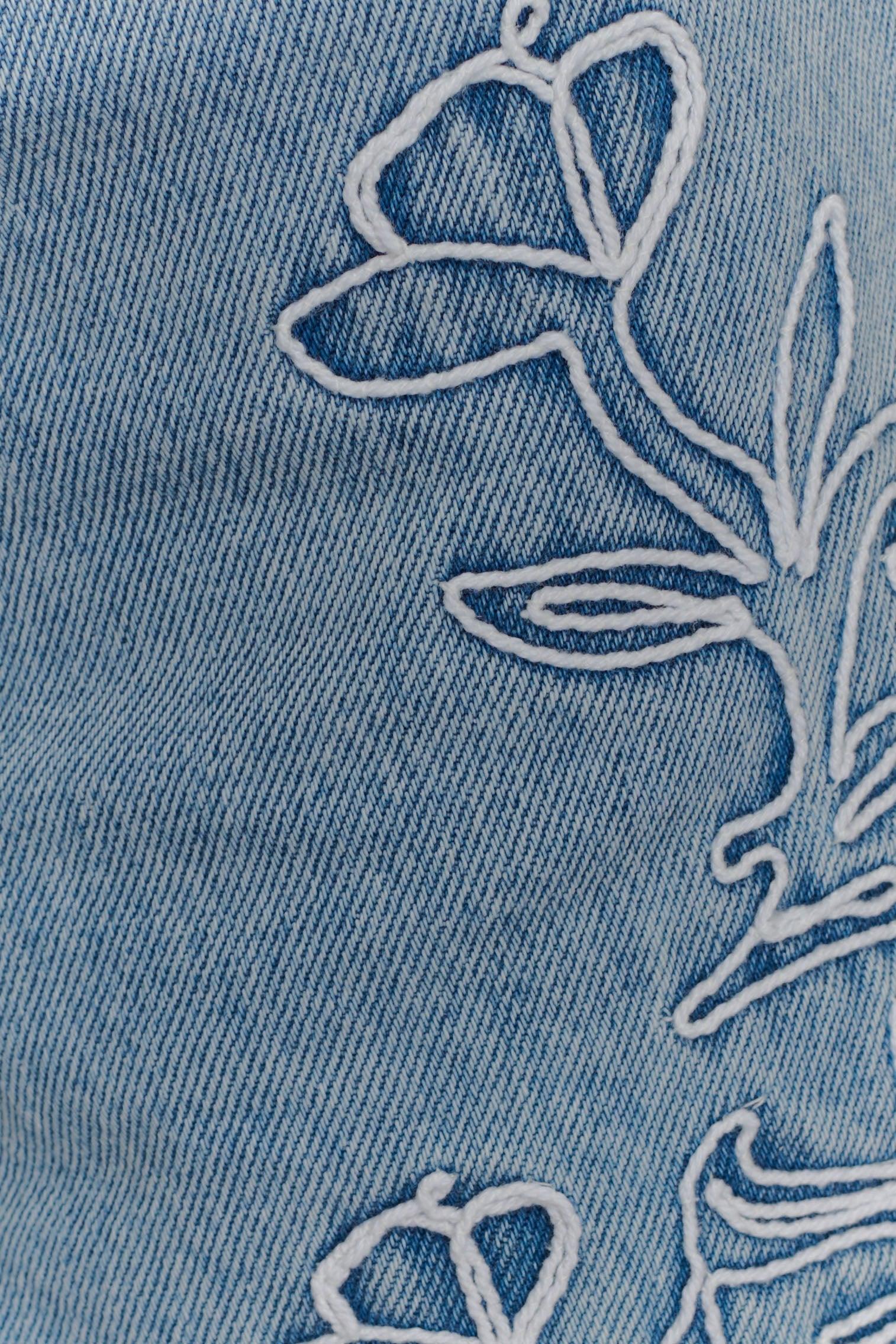 Kylee Embroidered Shorts - Mid Blue Product Image