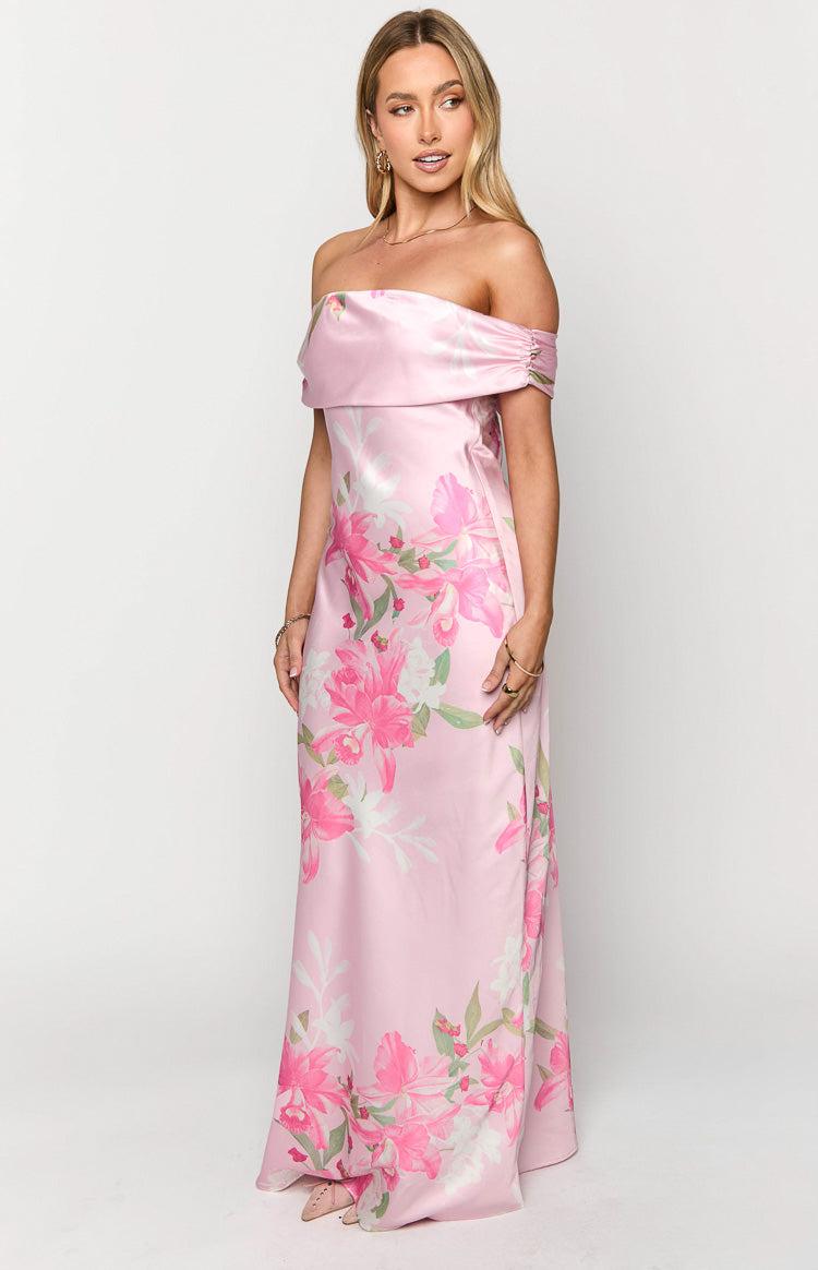 Seraphina Pink Floral Print Off The Shoulder Maxi Dress Baby Product Image