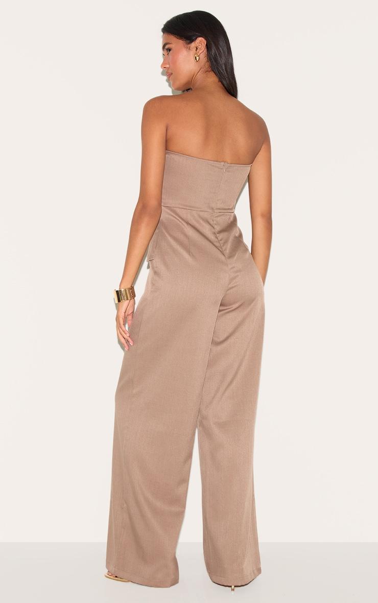 Mushroom Woven Bandeau Tie Detail Jumpsuit Product Image
