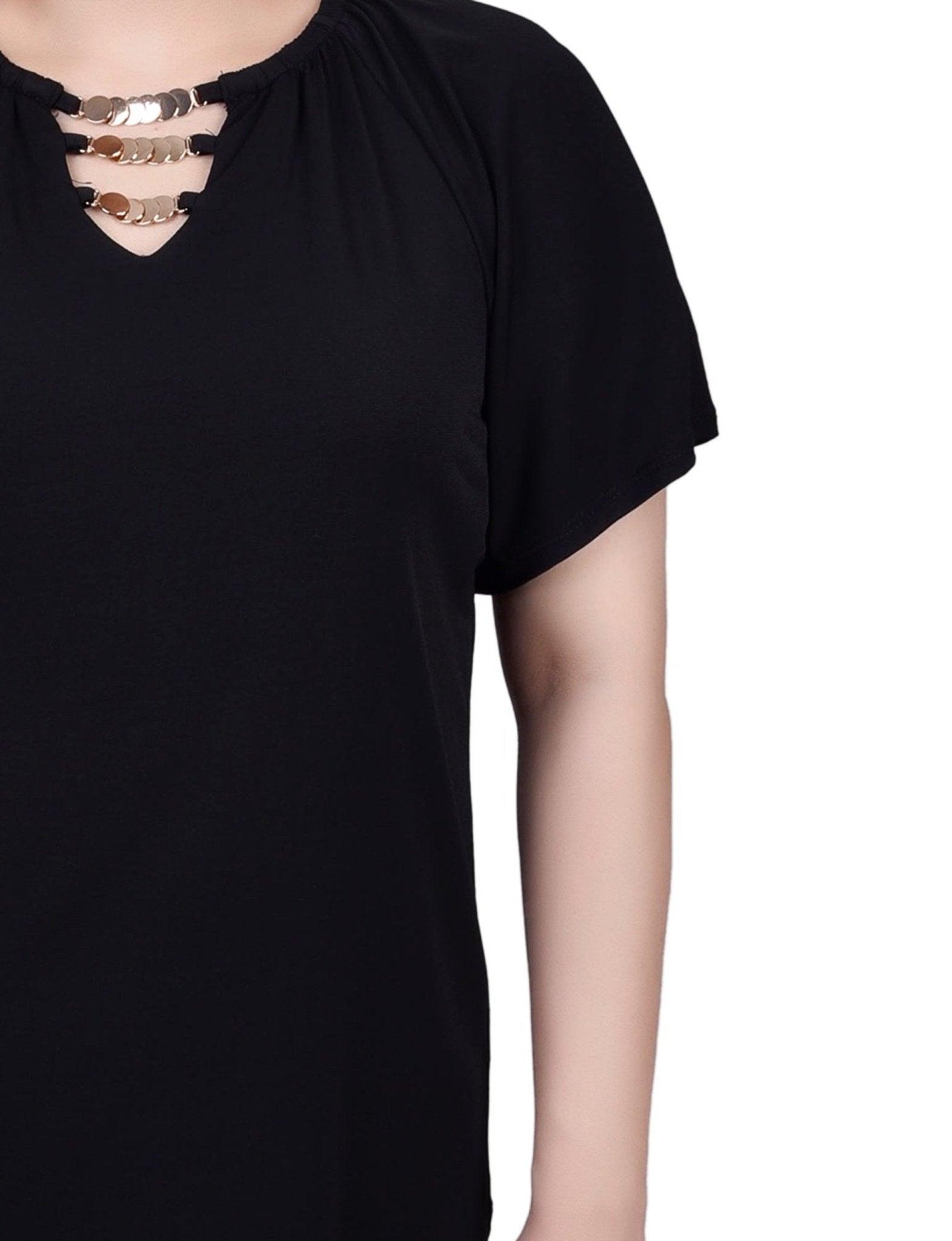 Raglan Sleeve Top With Chain Details Product Image