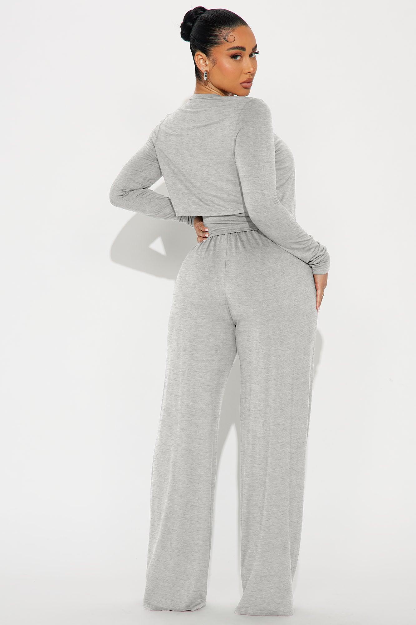 Callie 3 Piece Pant Set - Heather Grey Product Image