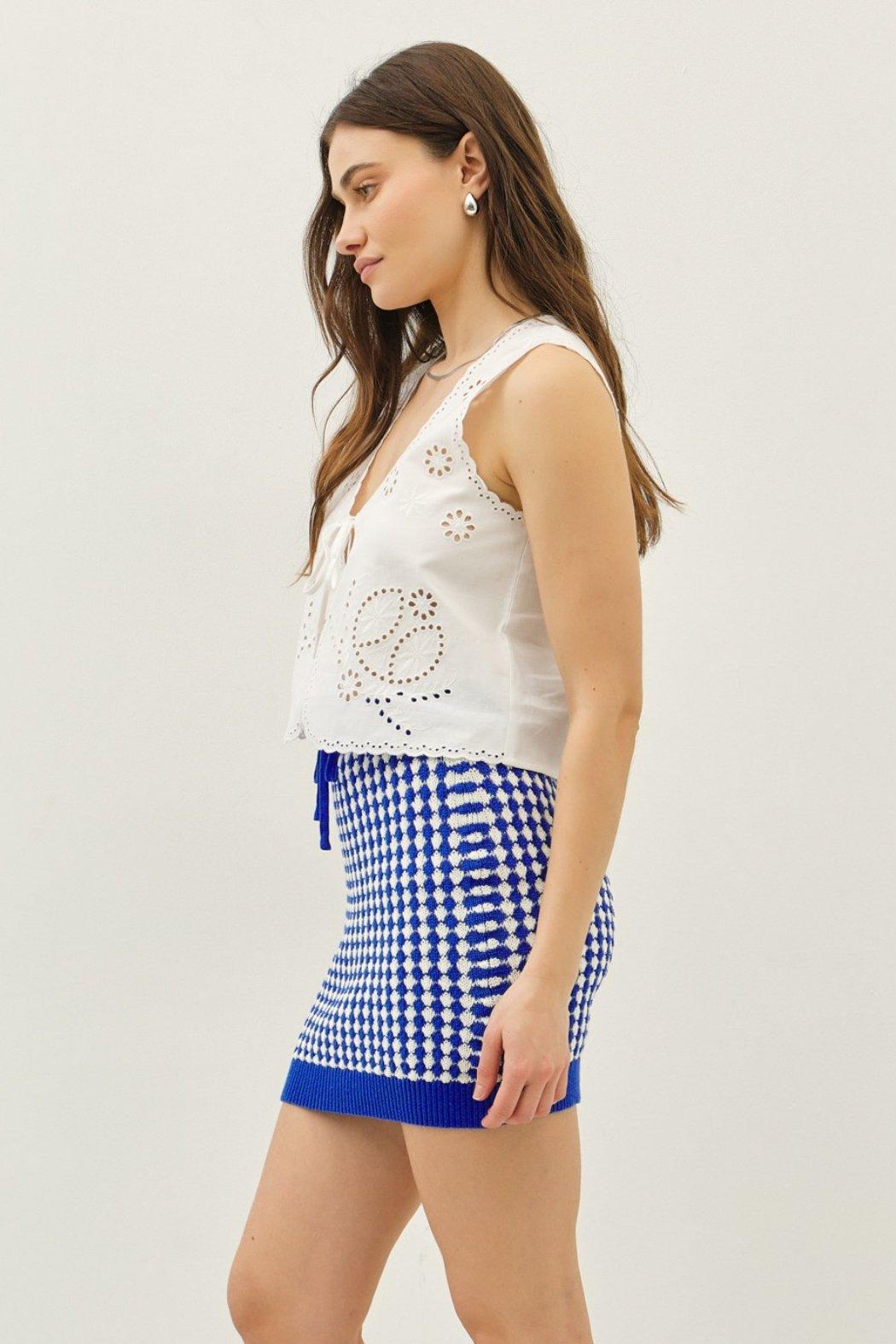 Eyelet Tie Front Vest Top Product Image