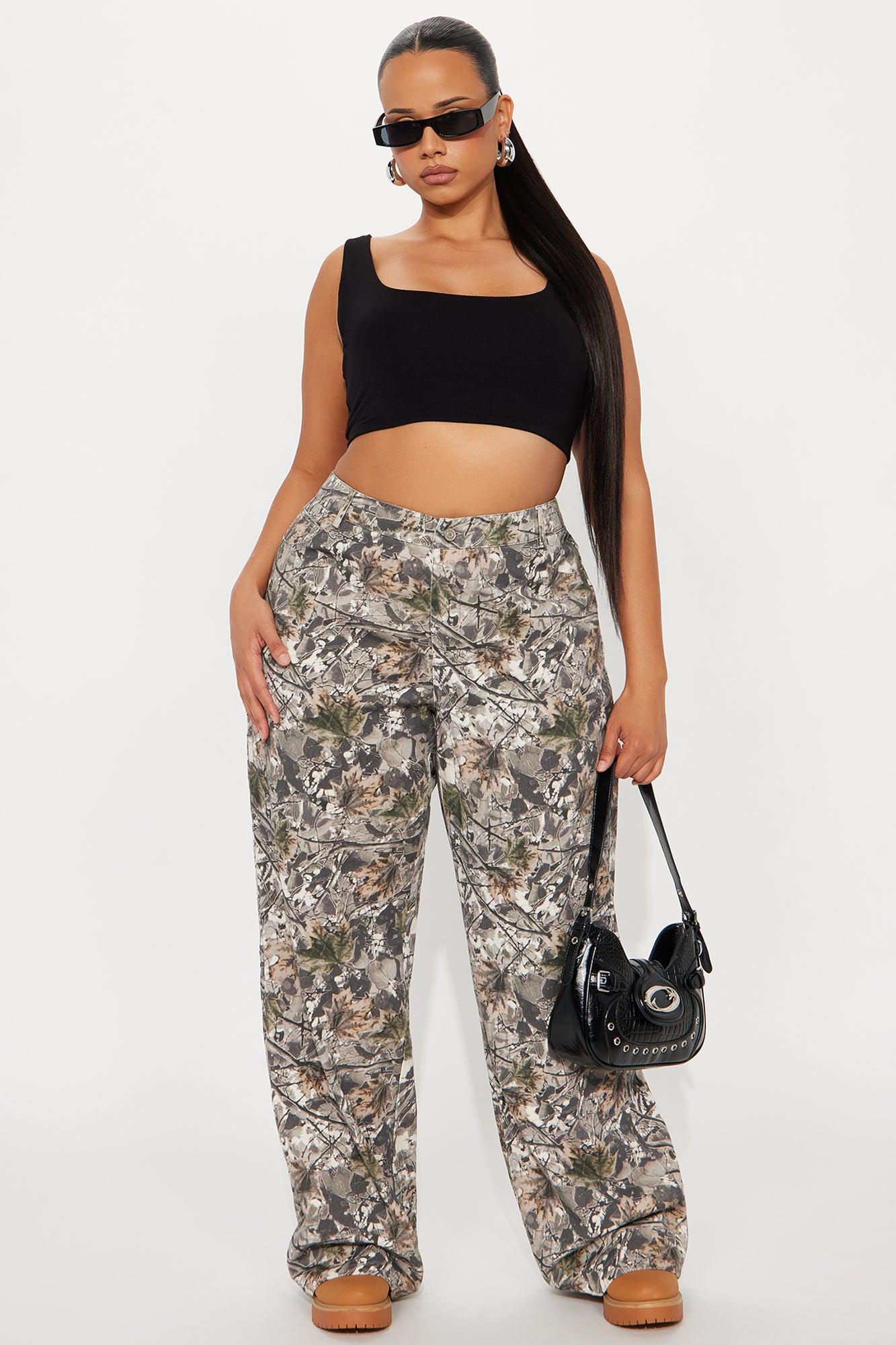 Nowhere To Be Found Camo Wide Leg Pant - Camouflage Female Product Image