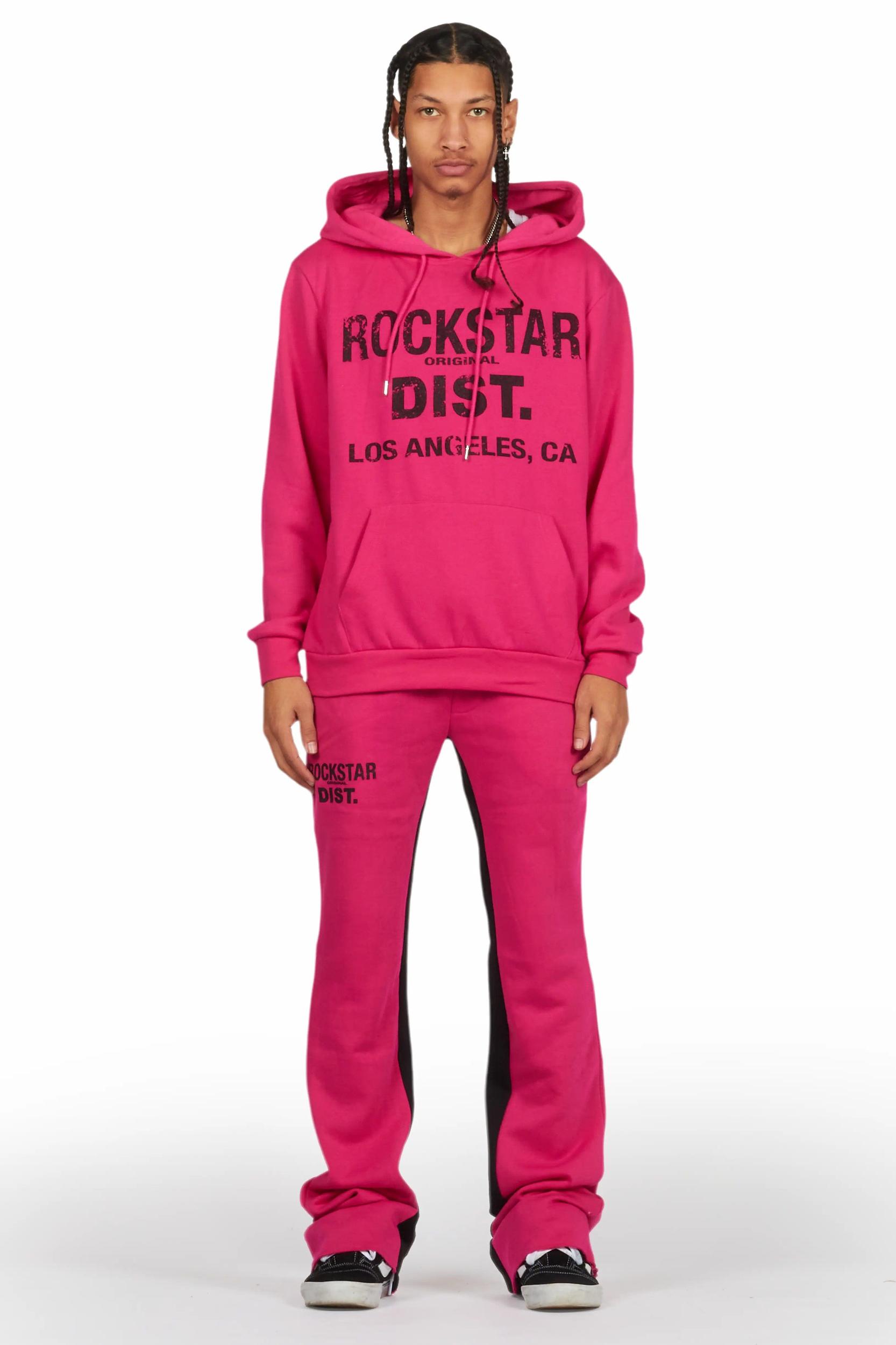 Lake Fuchsia Hoodie/Baggy Track Pant Set Male Product Image