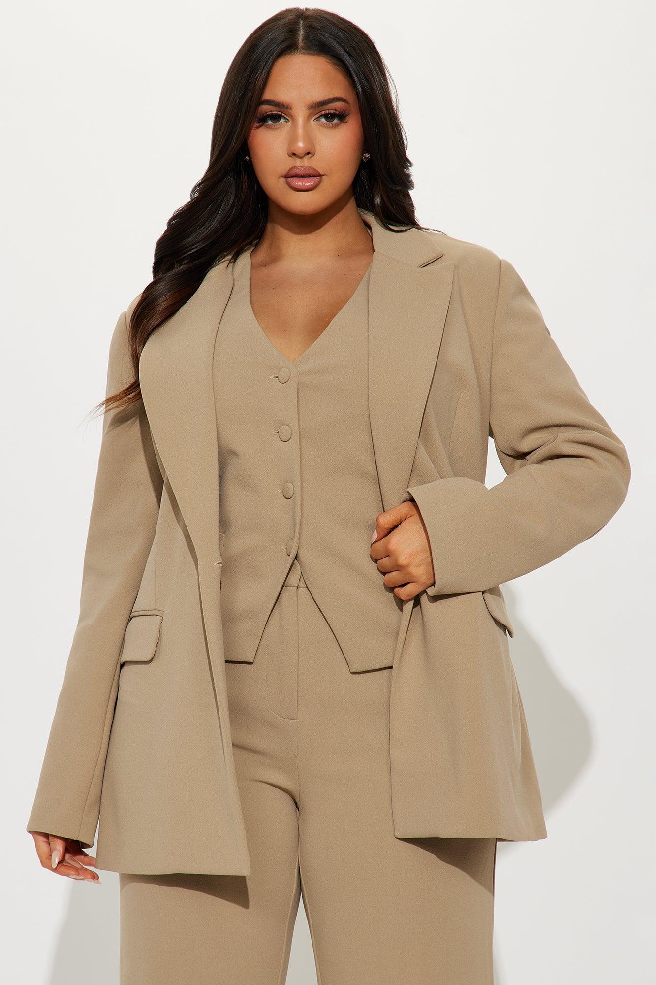 Core Competency 2 Piece Blazer - Taupe Product Image