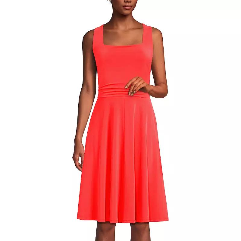 Women's Lands' End Cupro Fit & Flare Dress,  Product Image