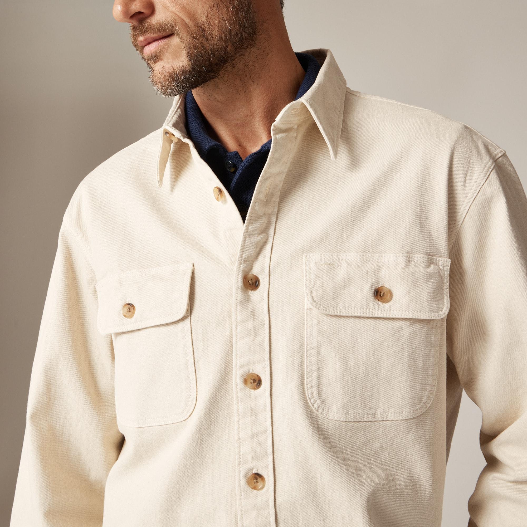 Garment-dyed twill overshirt Product Image