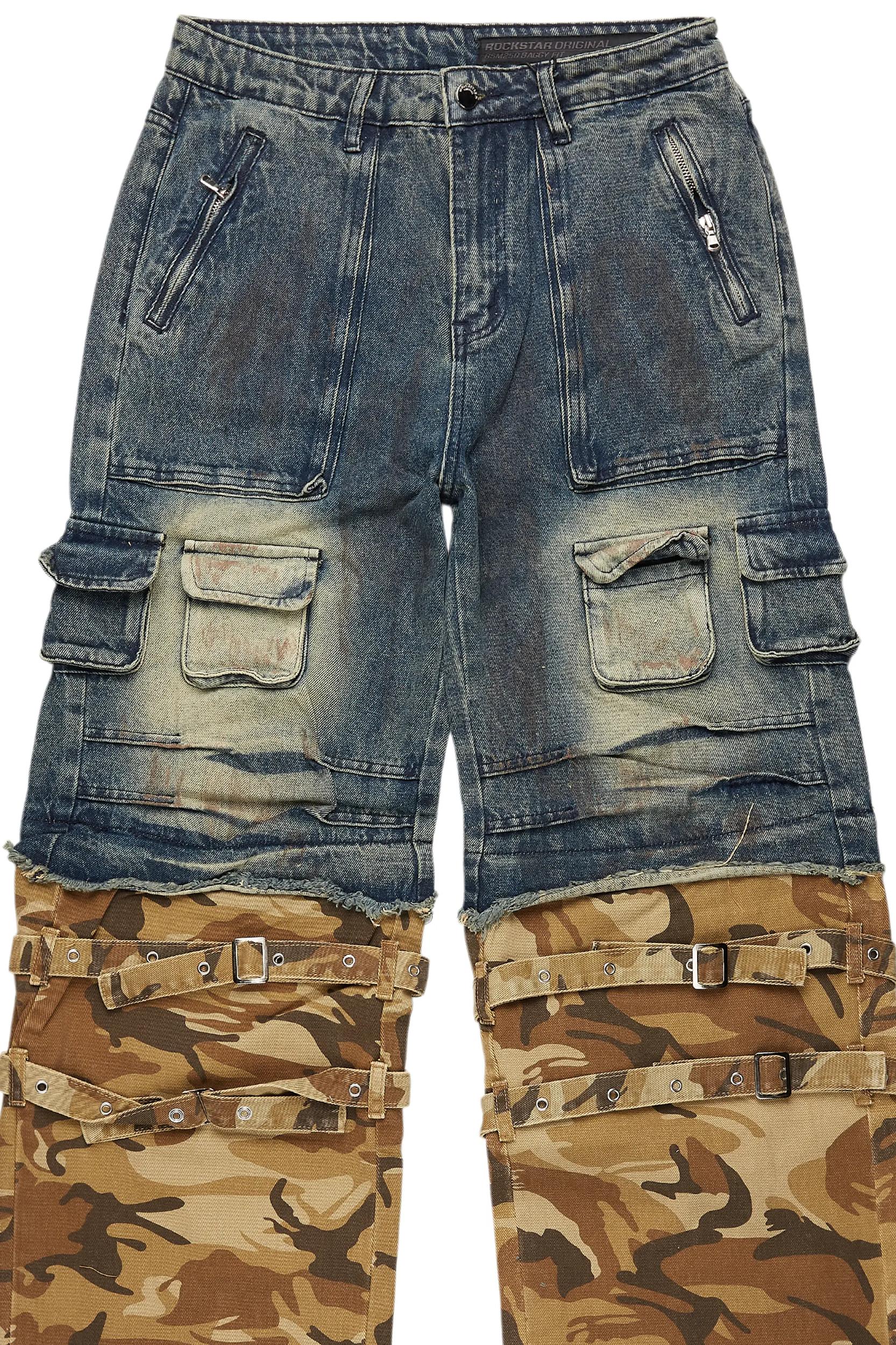 Exxus Dark Blue Baggy Fit Jean Male Product Image