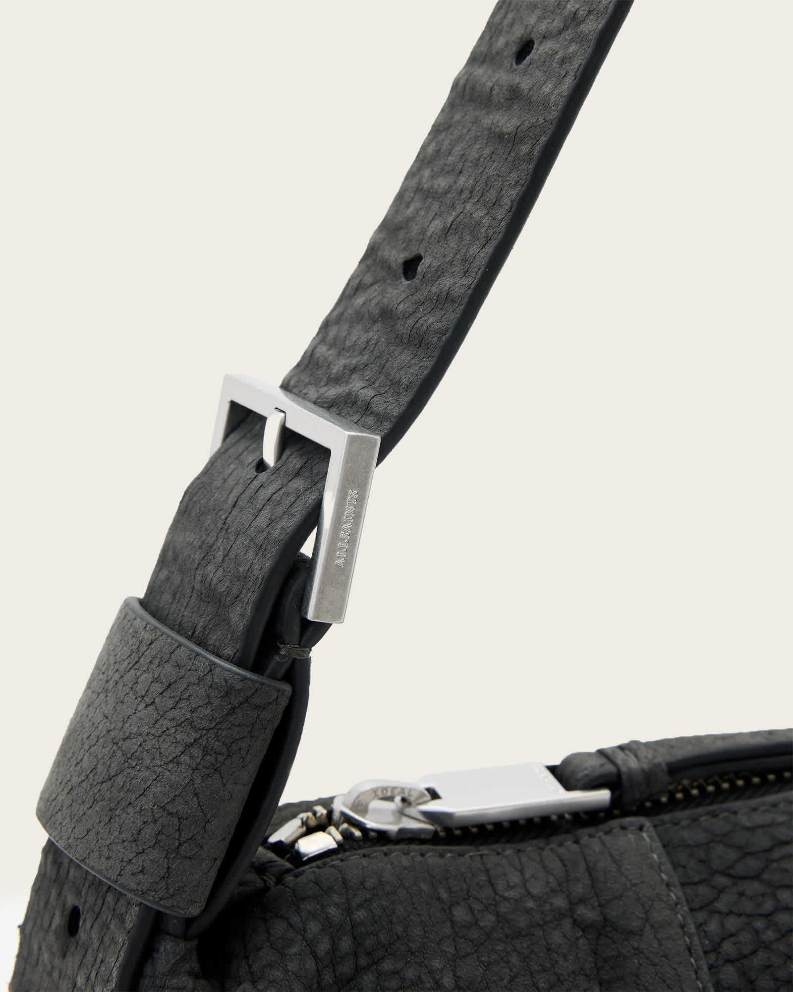 Vega Leather Shoulder Bag METEORITE GREY | ALLSAINTS US Product Image
