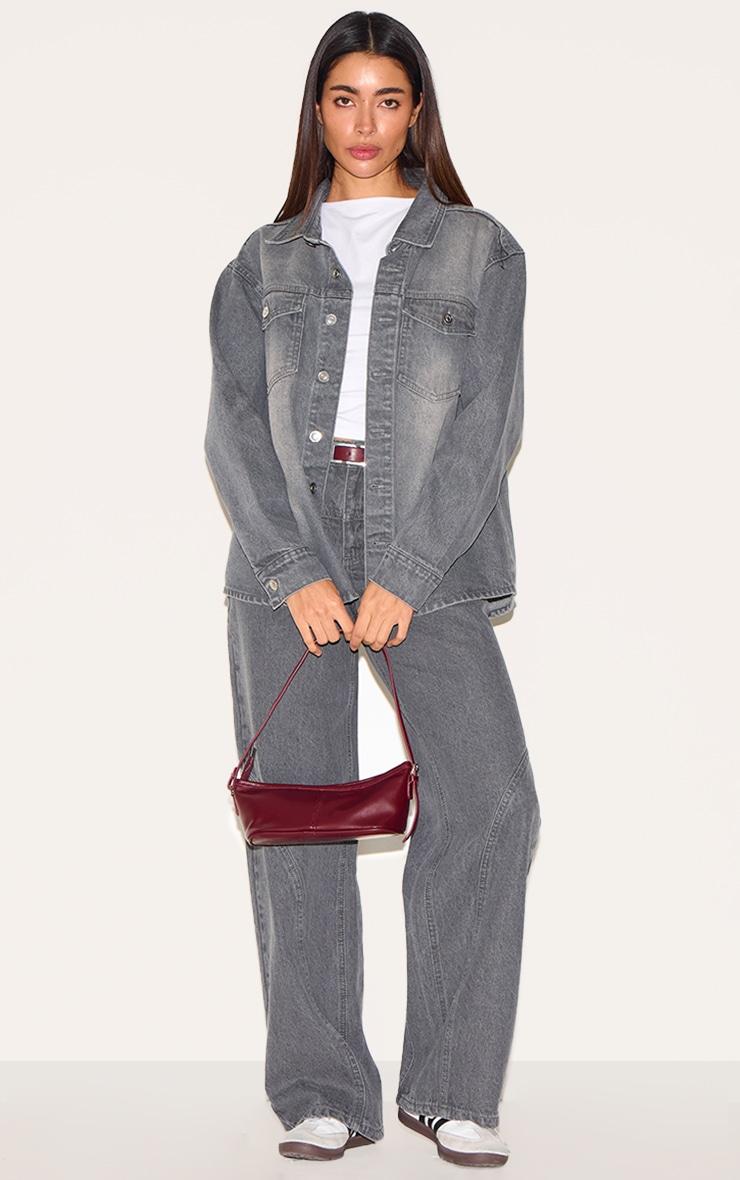 Grey Boxy Fit Denim Shirt Product Image