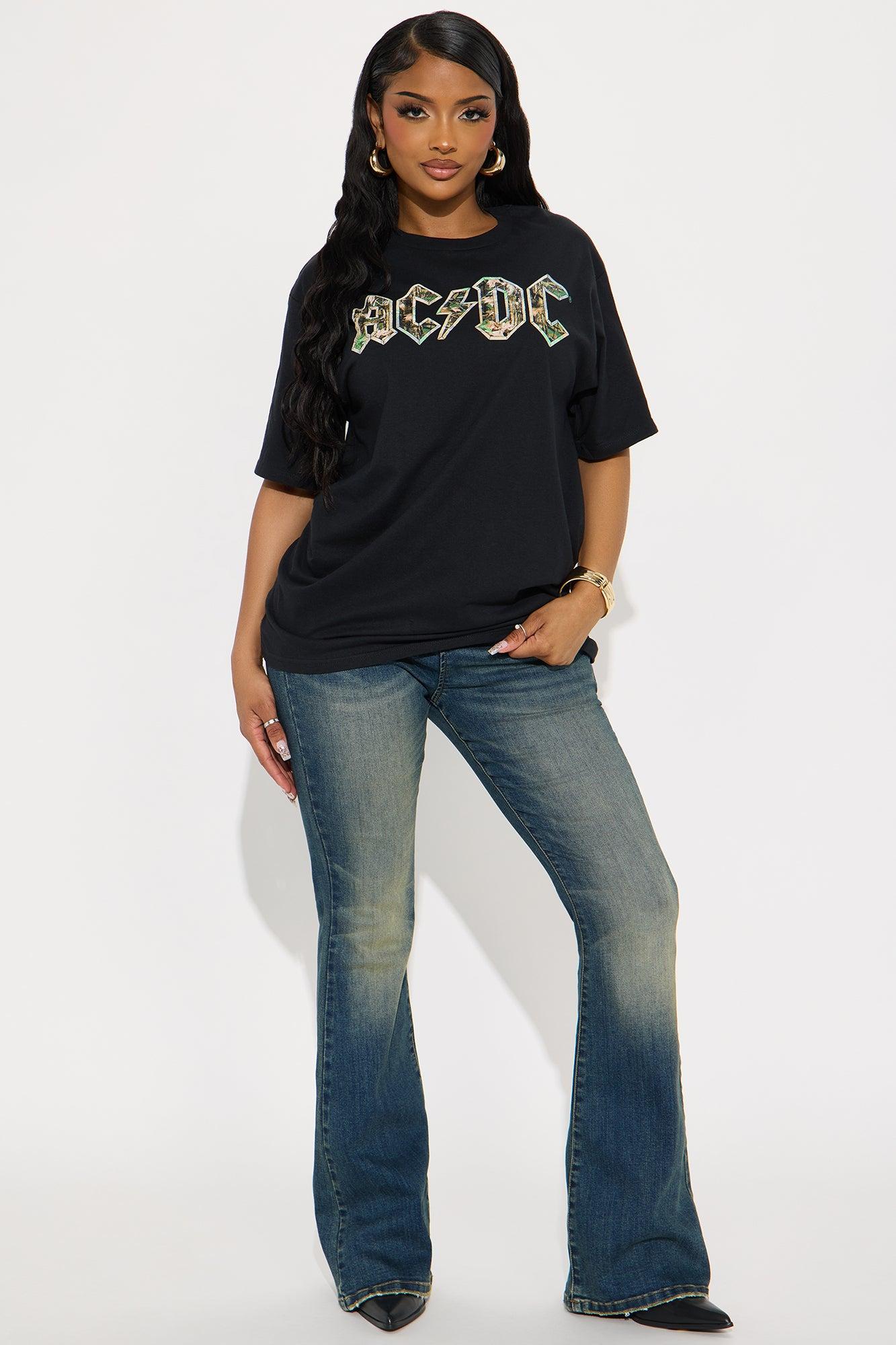 ACDC Camo Oversized Tee - Black Female Product Image