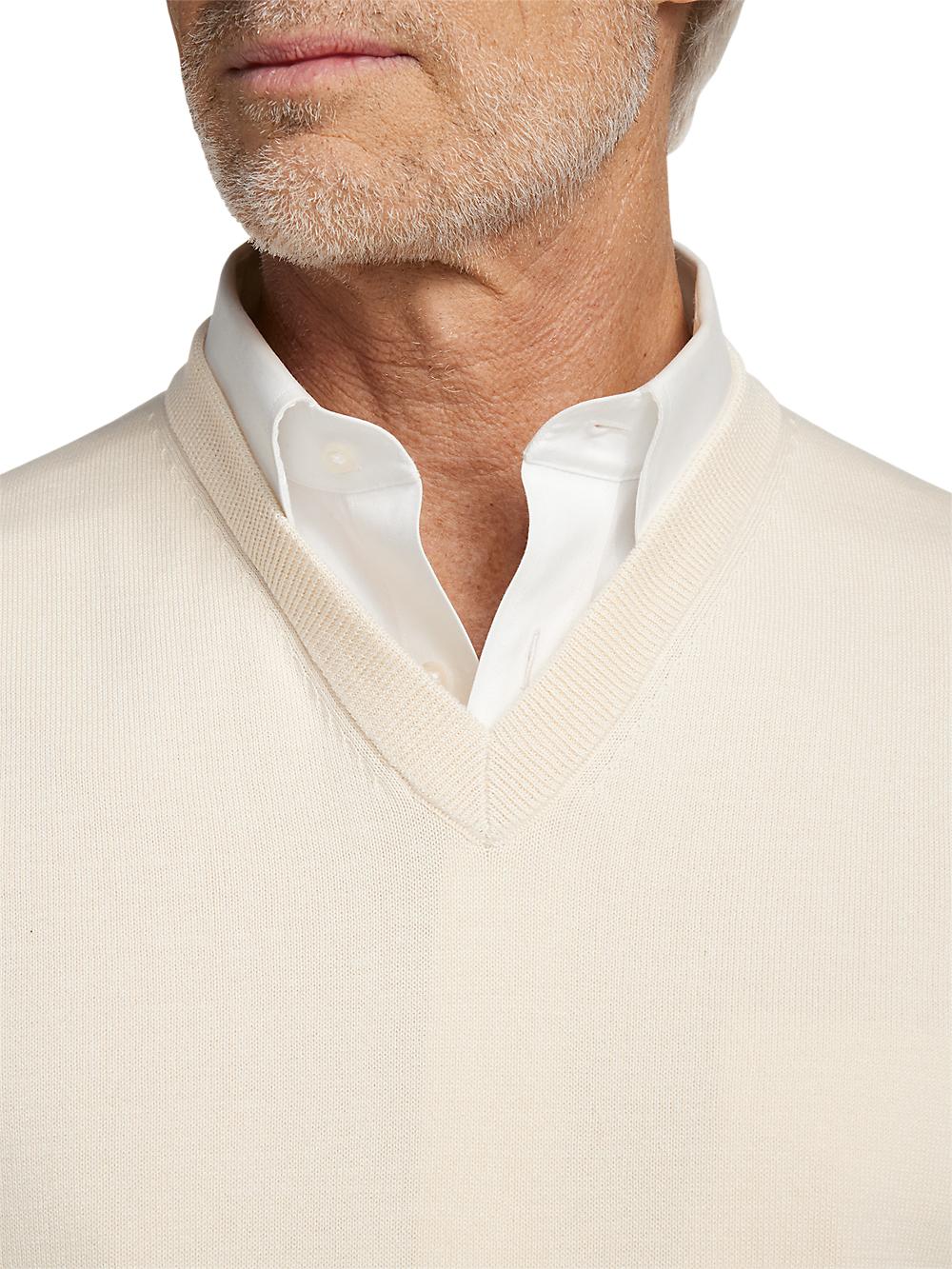 Supima Cotton Vest - Ivory Product Image