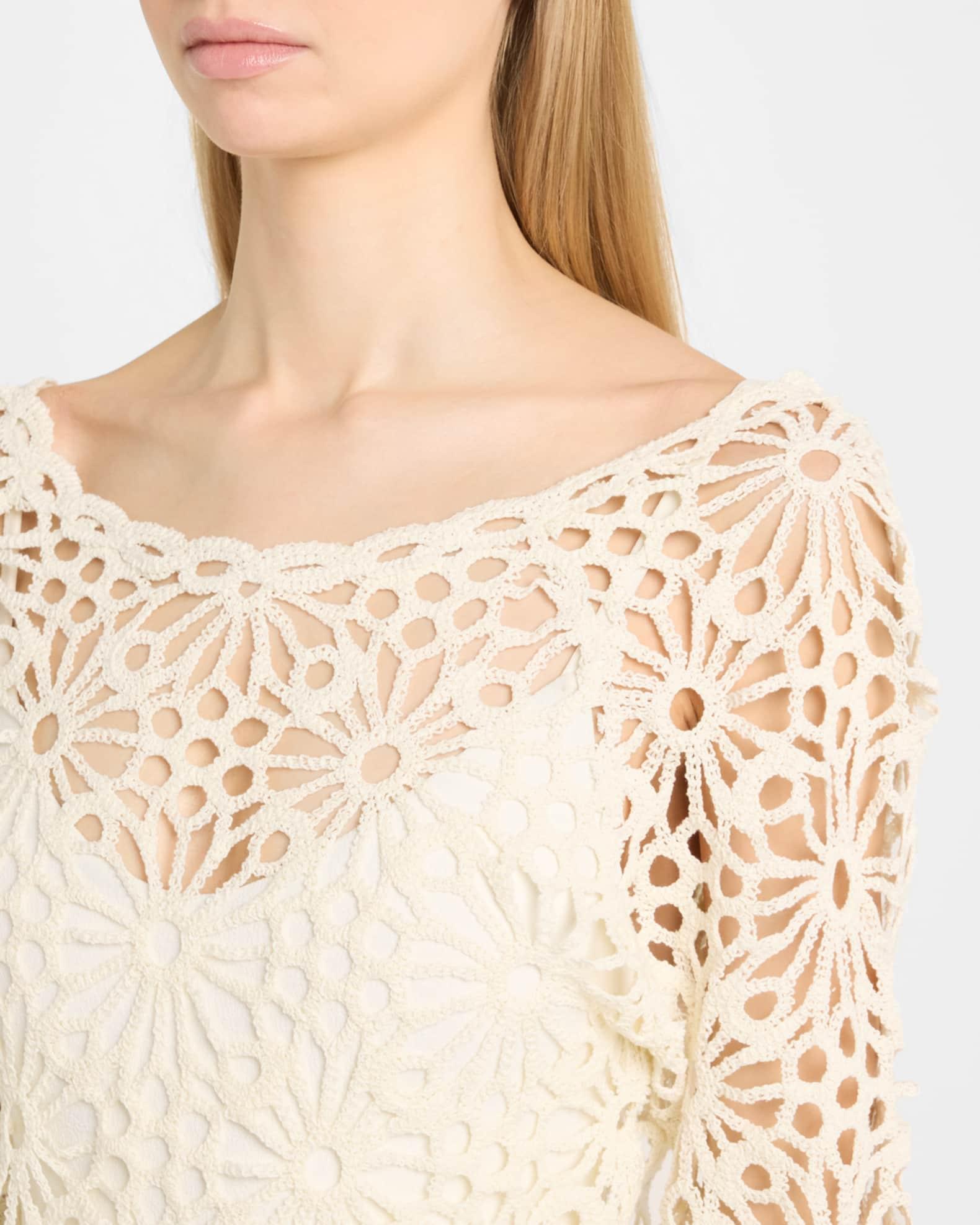 Floral Crochet Raglan Top Product Image