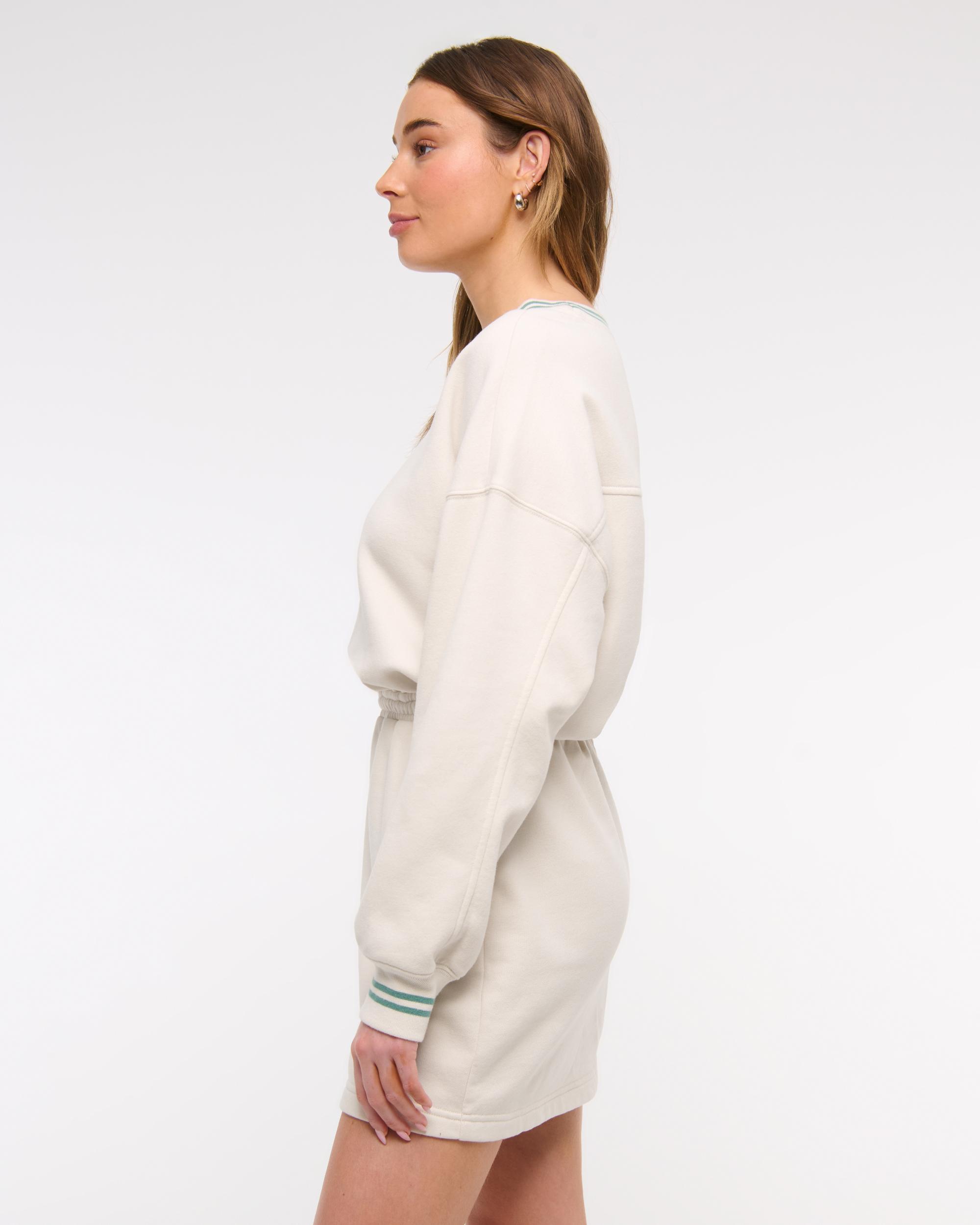 Fleece V-Neck Mini Dress Product Image