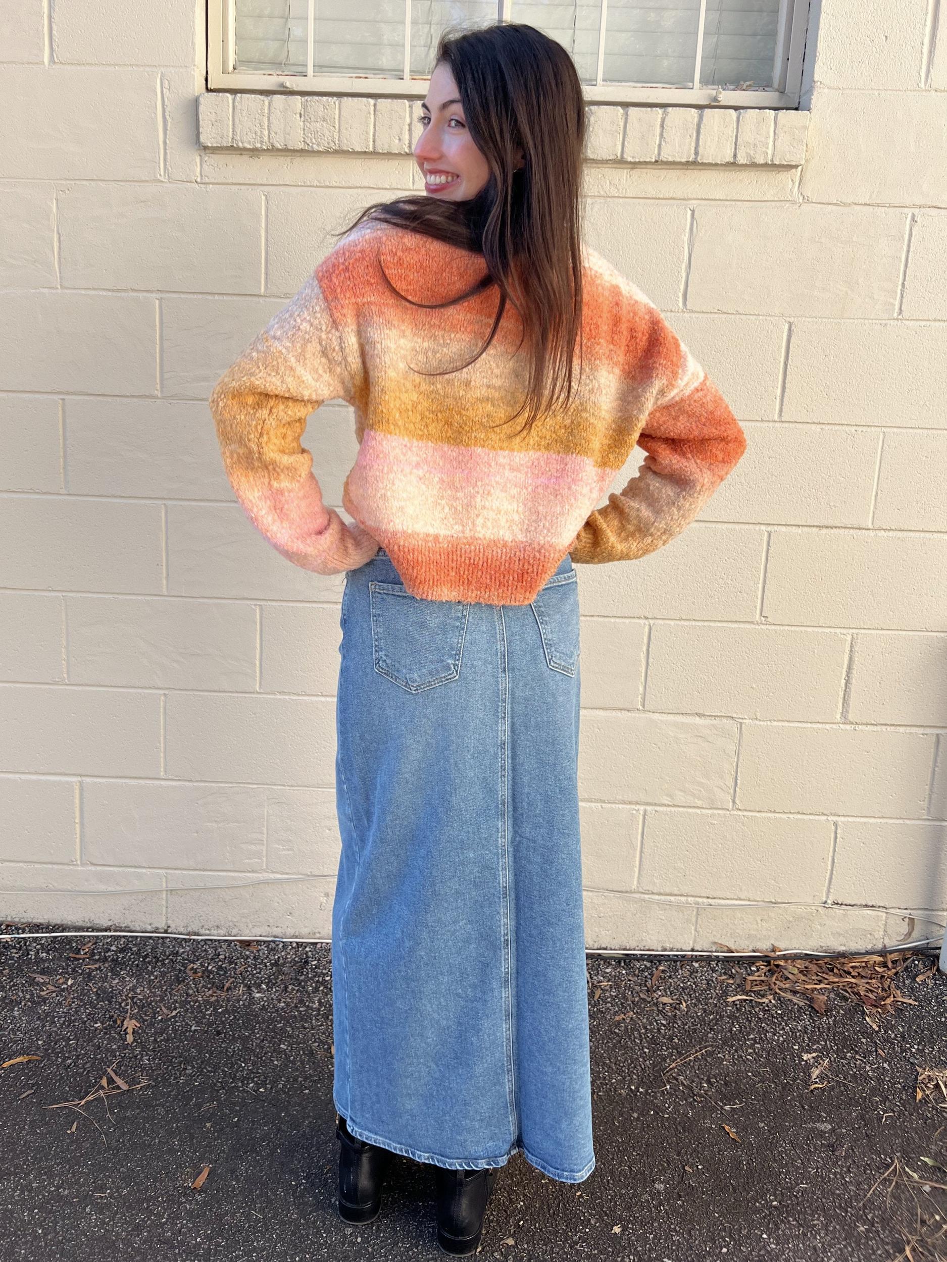 Taylor Denim Midi Skirt Product Image