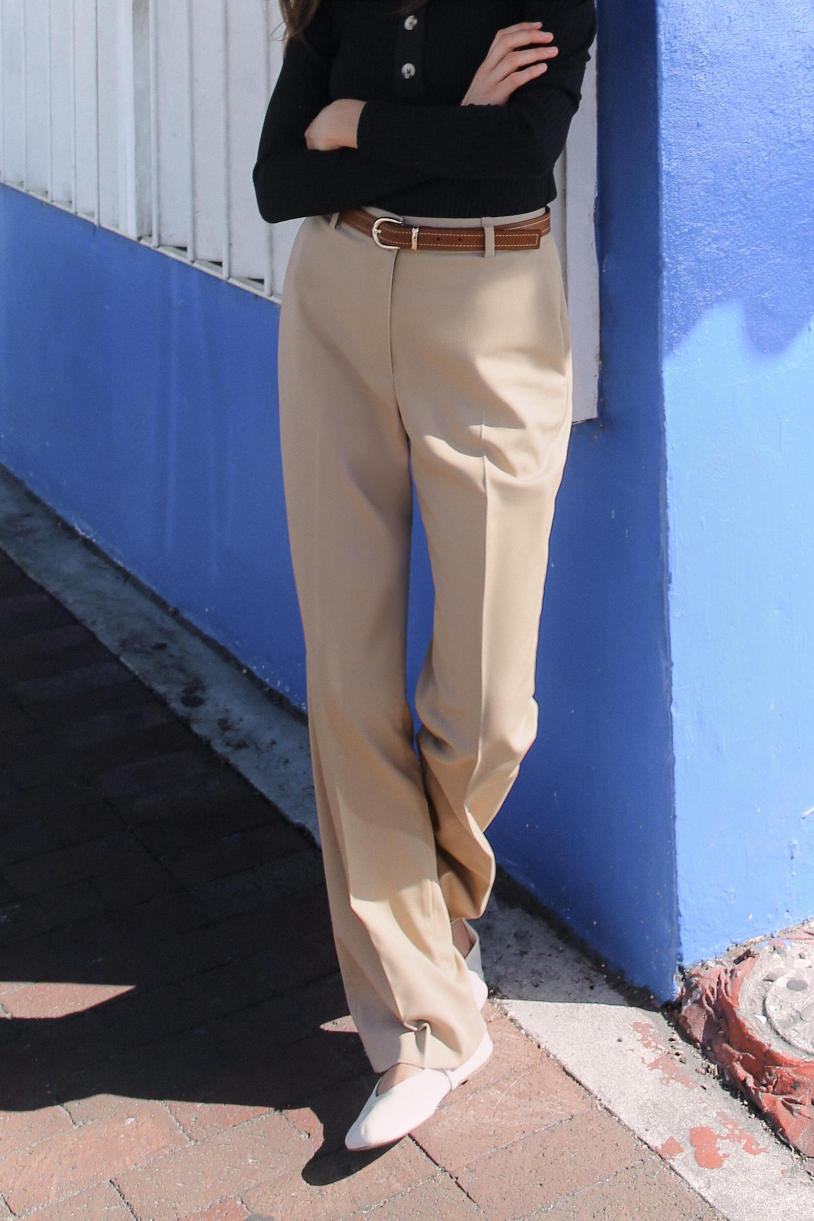 BELTED STRAIGHT LEG PANTS Product Image