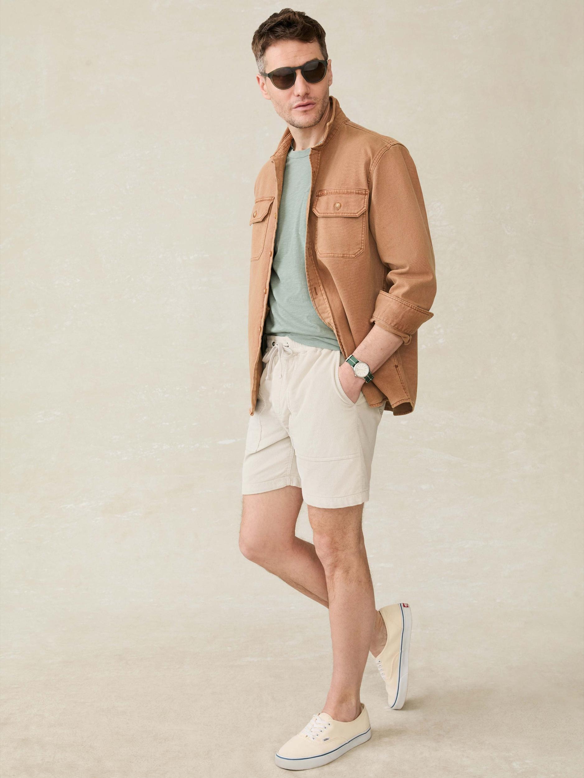 Corduroy Drawstring Utility Short - Plaza Stone Male Product Image