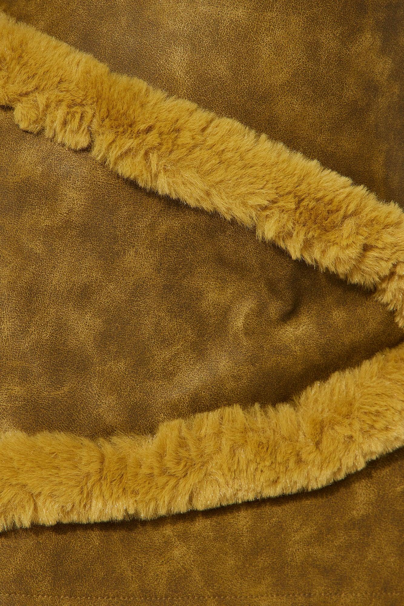 Moving Bold Faux Leather Micro Mini Skirt - Olive Product Image