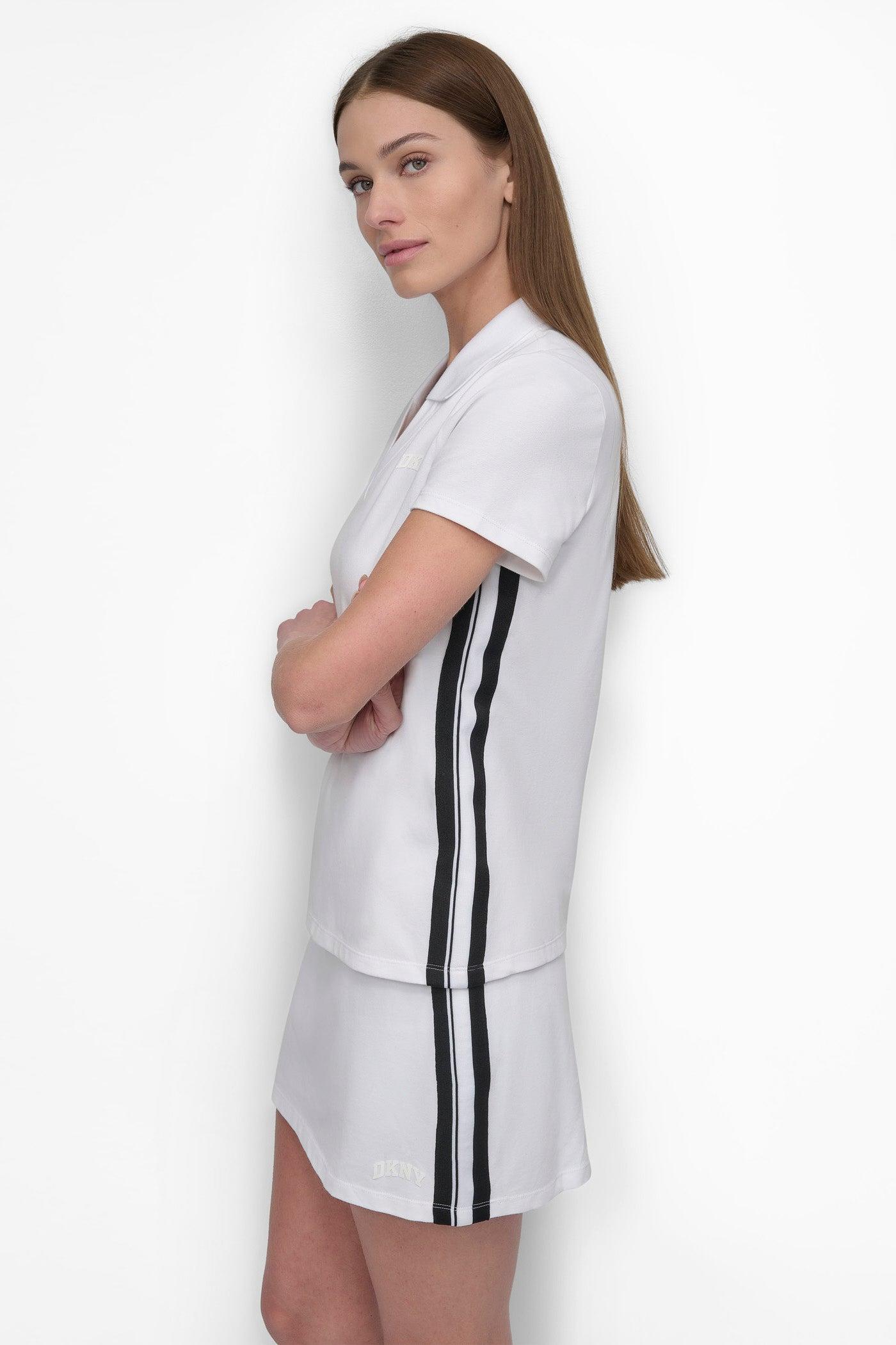 SHORT SLEEVE POLO WITH VARSITY STRIPE TAPING Product Image