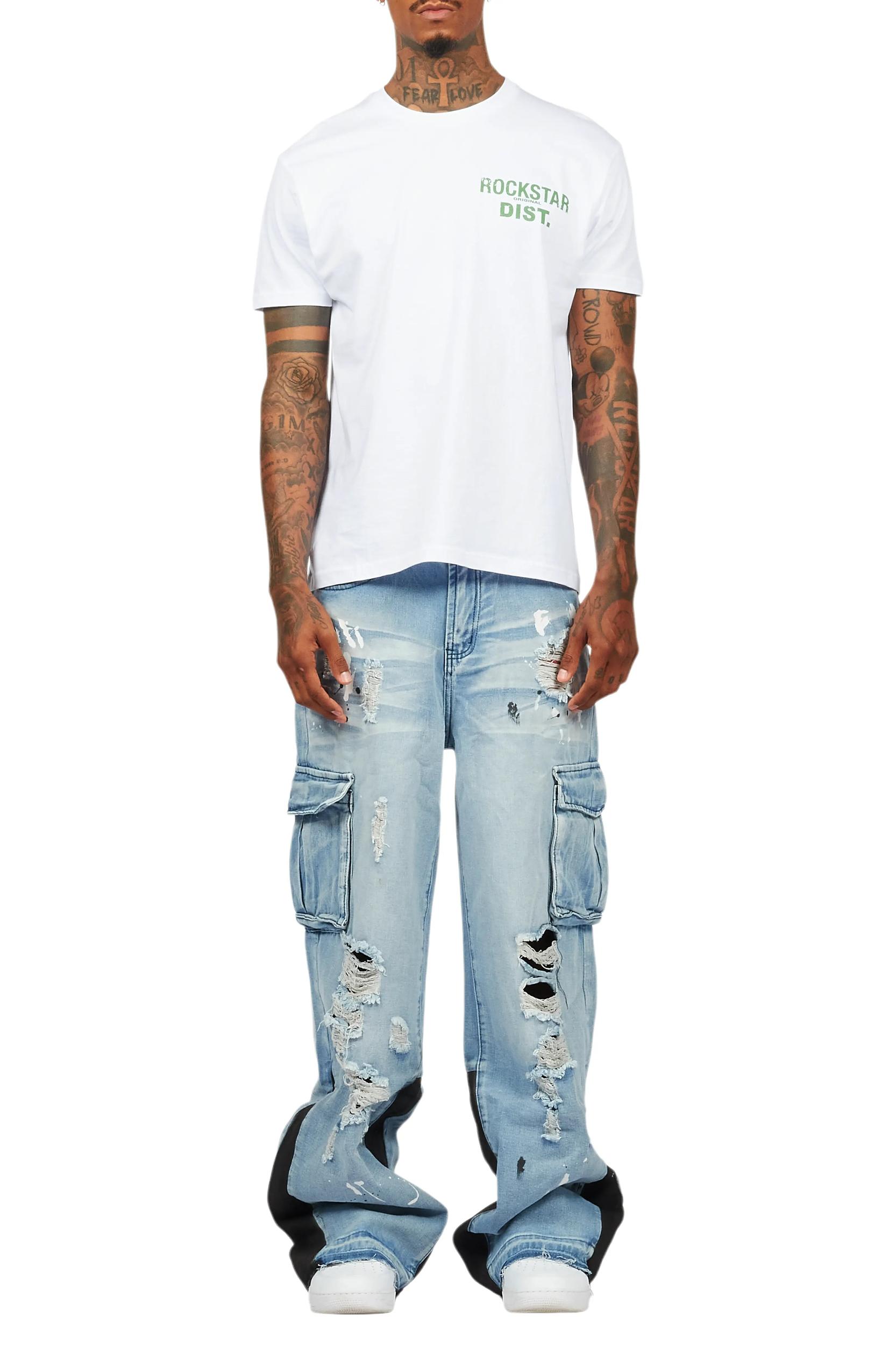 Dubaku Blue Baggy Fit Jean Male Product Image