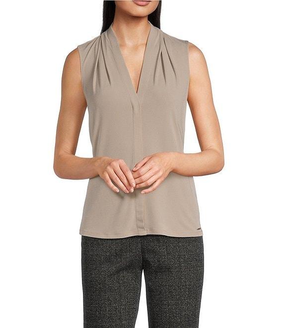 Calvin Klein Matte Jersey V-Neck Sleeveless Cami Product Image