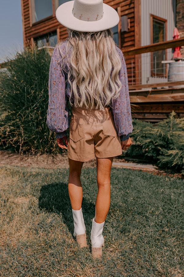 The Lindsey High Waist Faux Leather Shorts Product Image