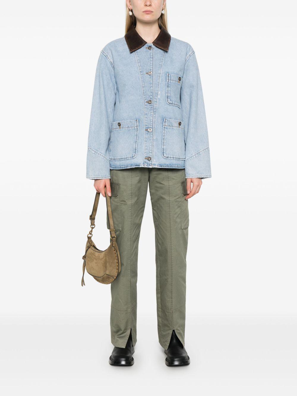contrasting-collar denim jacket Product Image
