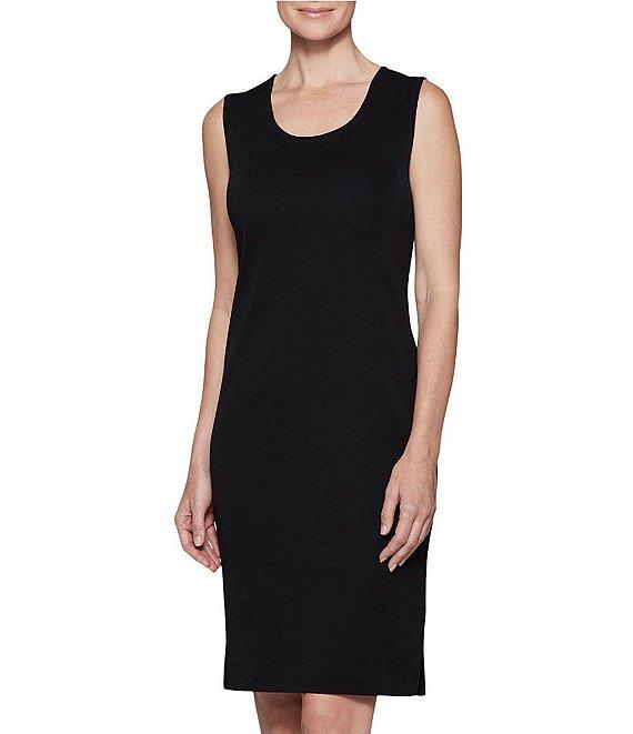 Ming Wang Sleeveless Scoop Neck Side Slit Tank Bodycon Dress Product Image