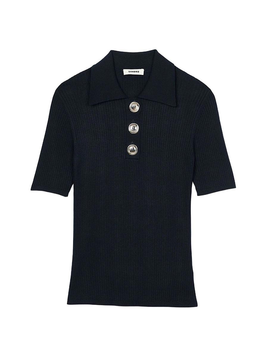 Womens Polo-Neck Sweater Product Image