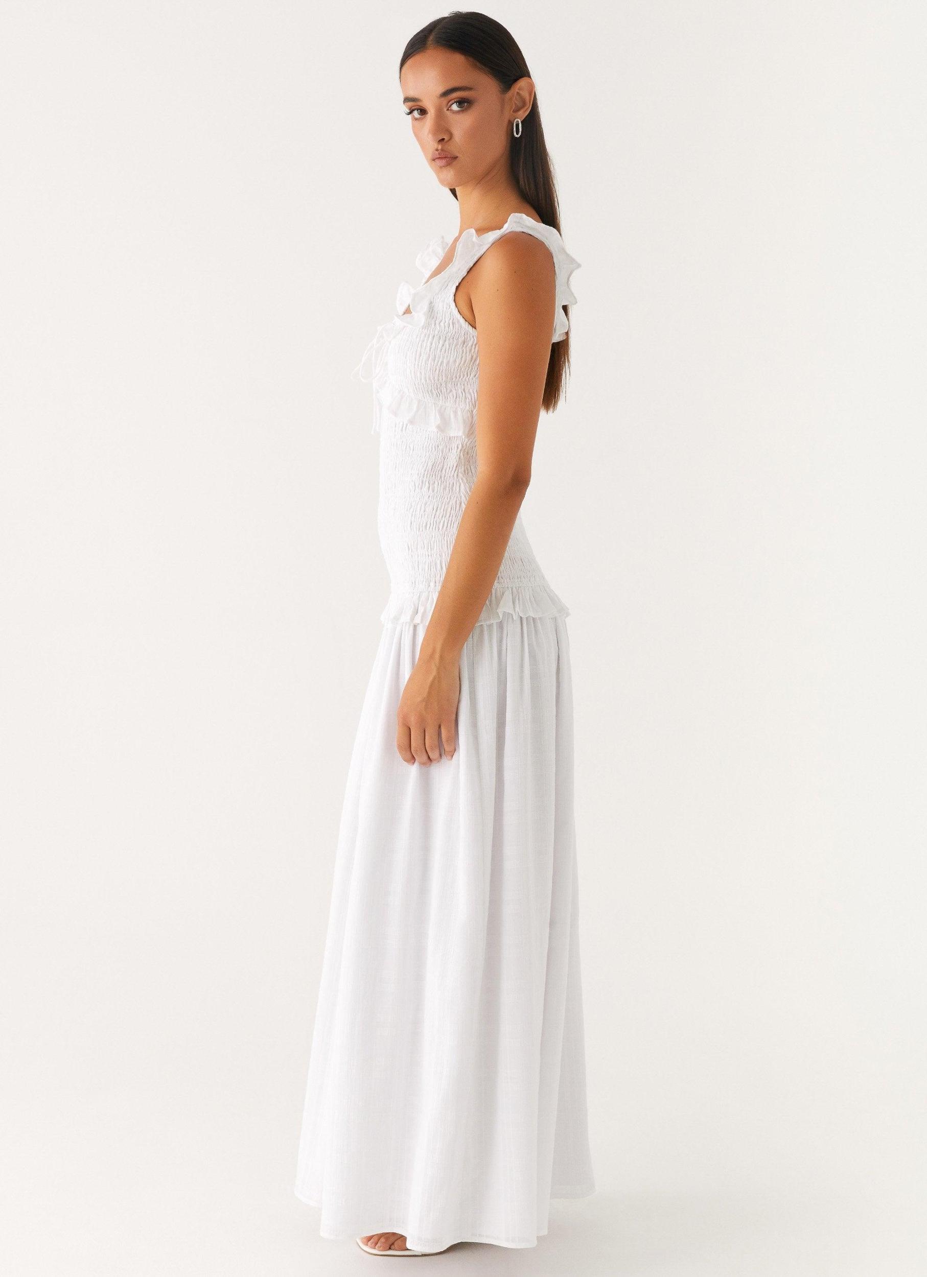 Westlyn Shirred Maxi Dress - White Product Image