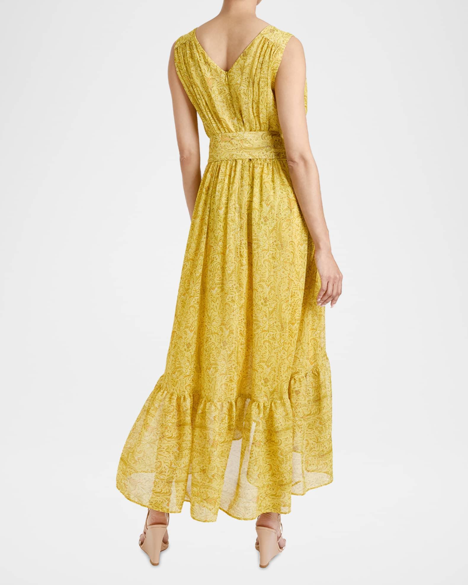 Flounce Floral-Print Georgette Midi Dress Product Image