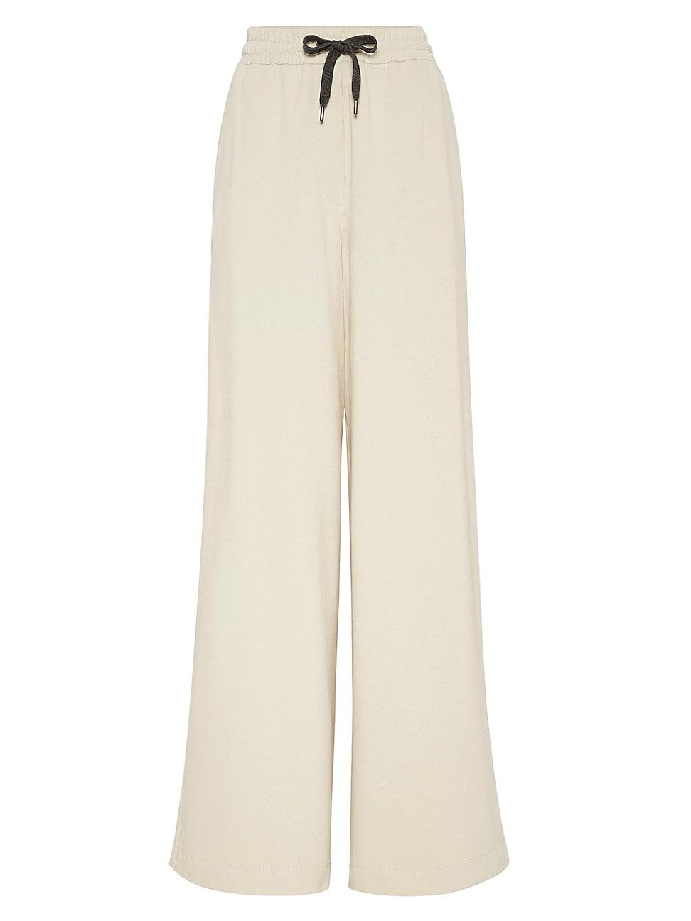 Womens Cotton Smooth French Terry Track Trousers Product Image