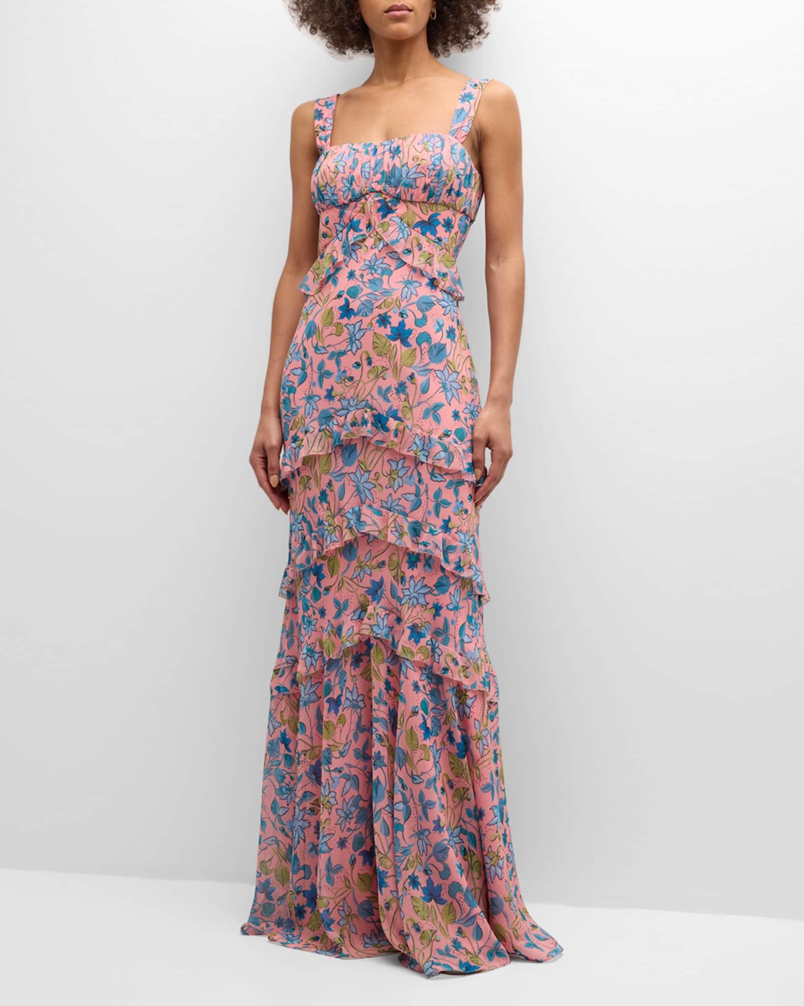 Chandra Floral Ruffled Gown Product Image