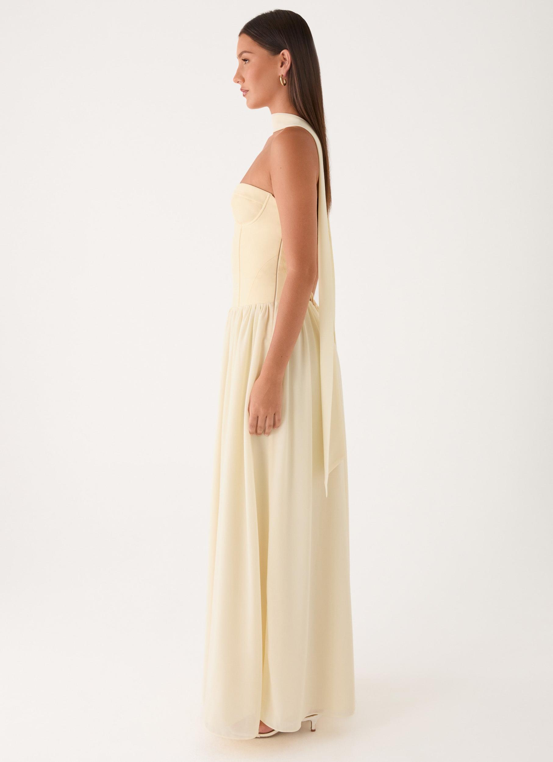Elianah Scarf Maxi Dress - Yellow Product Image