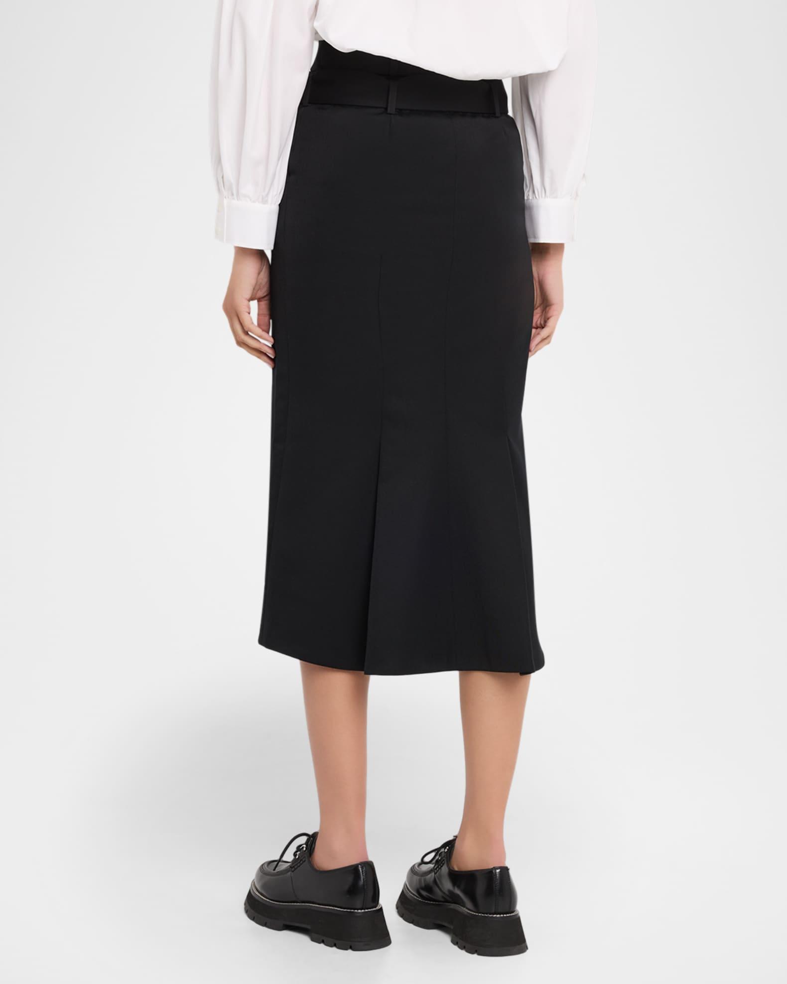 Belted Kickback Midi Skirt Product Image