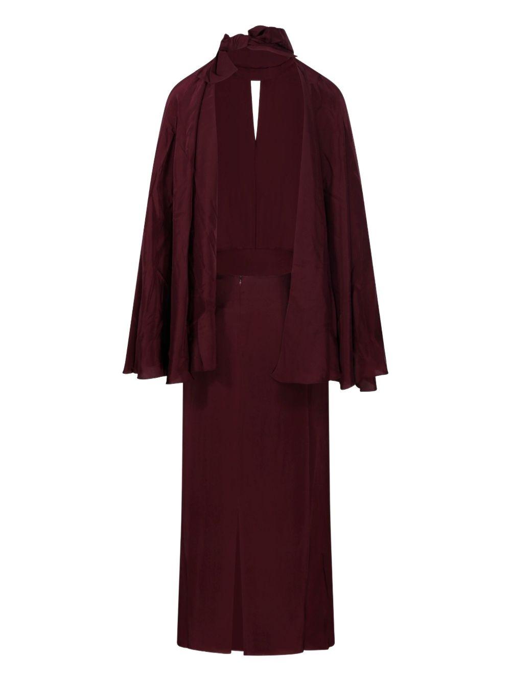 high-neck cape midi dress Product Image