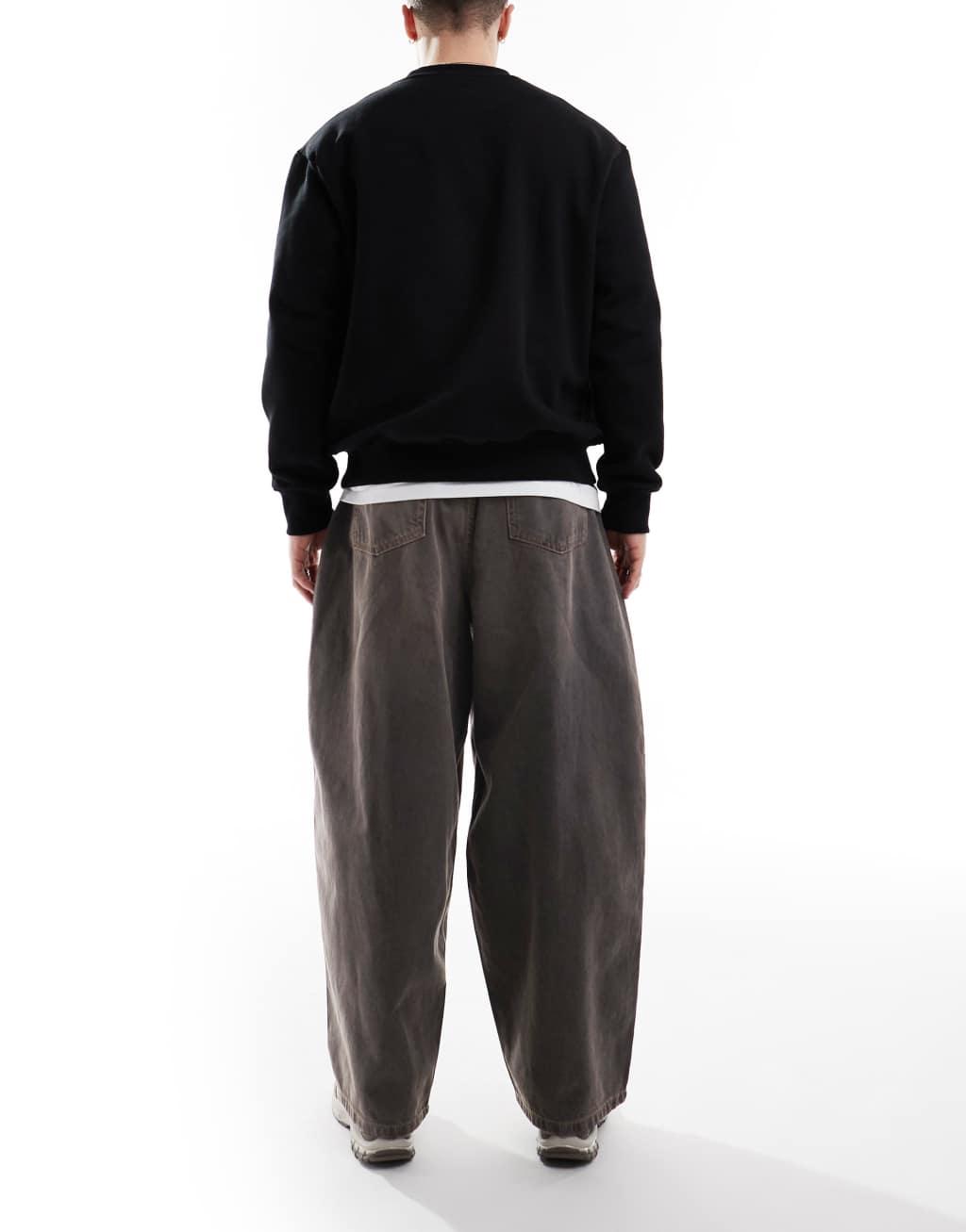 ASOS DESIGN oversized baggy jeans in washed black   Product Image