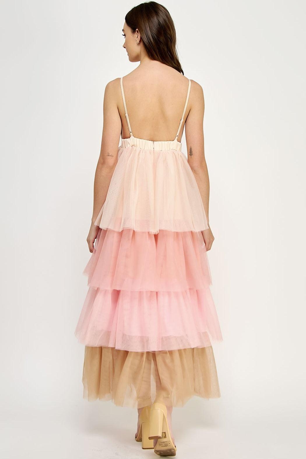 Tiered Tulle Maxi Dress Product Image