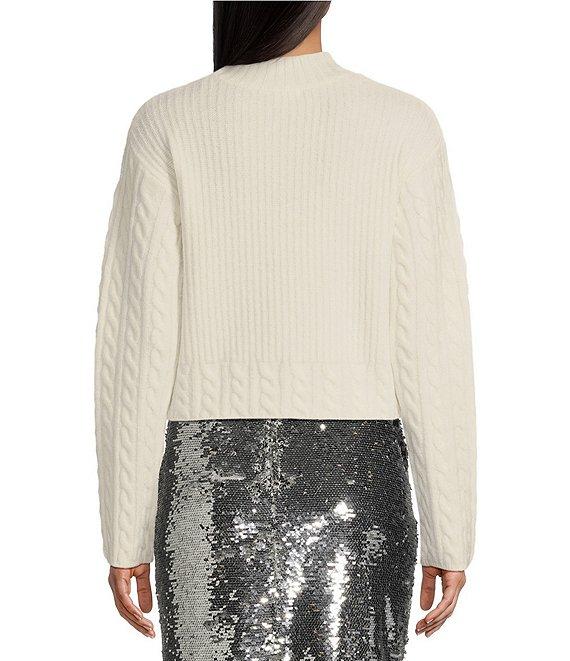 GB Cable Knit Mock Neck Sweater Product Image