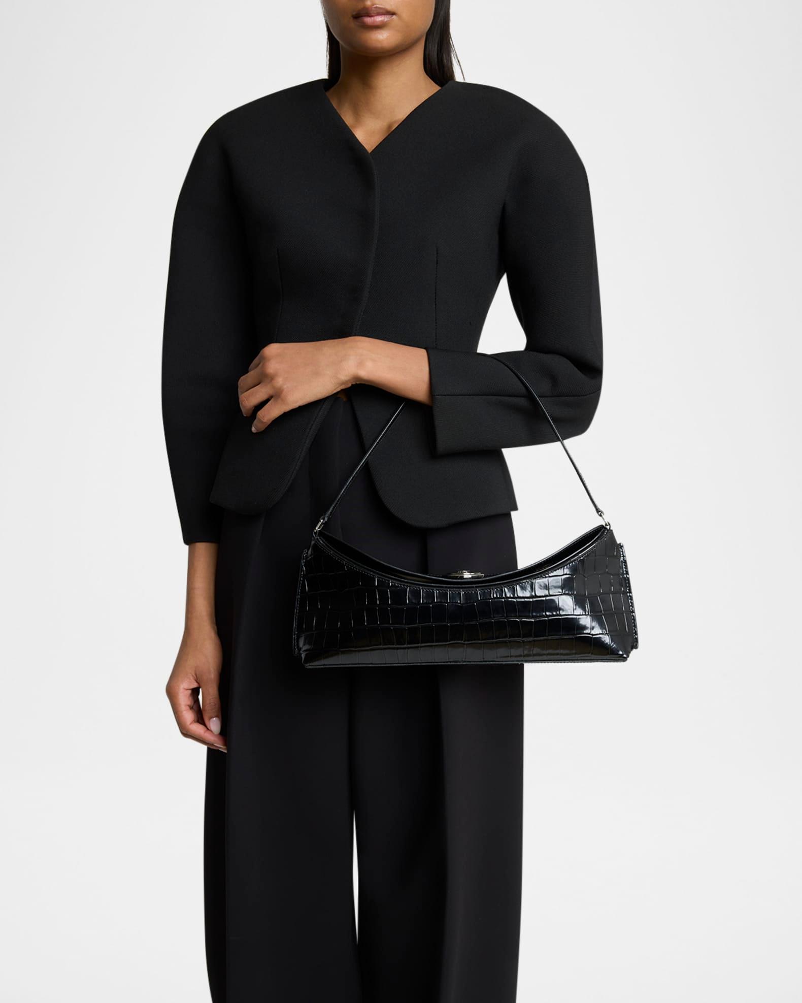 Le Calisson Croc-Embossed Leather Shoulder Bag Product Image