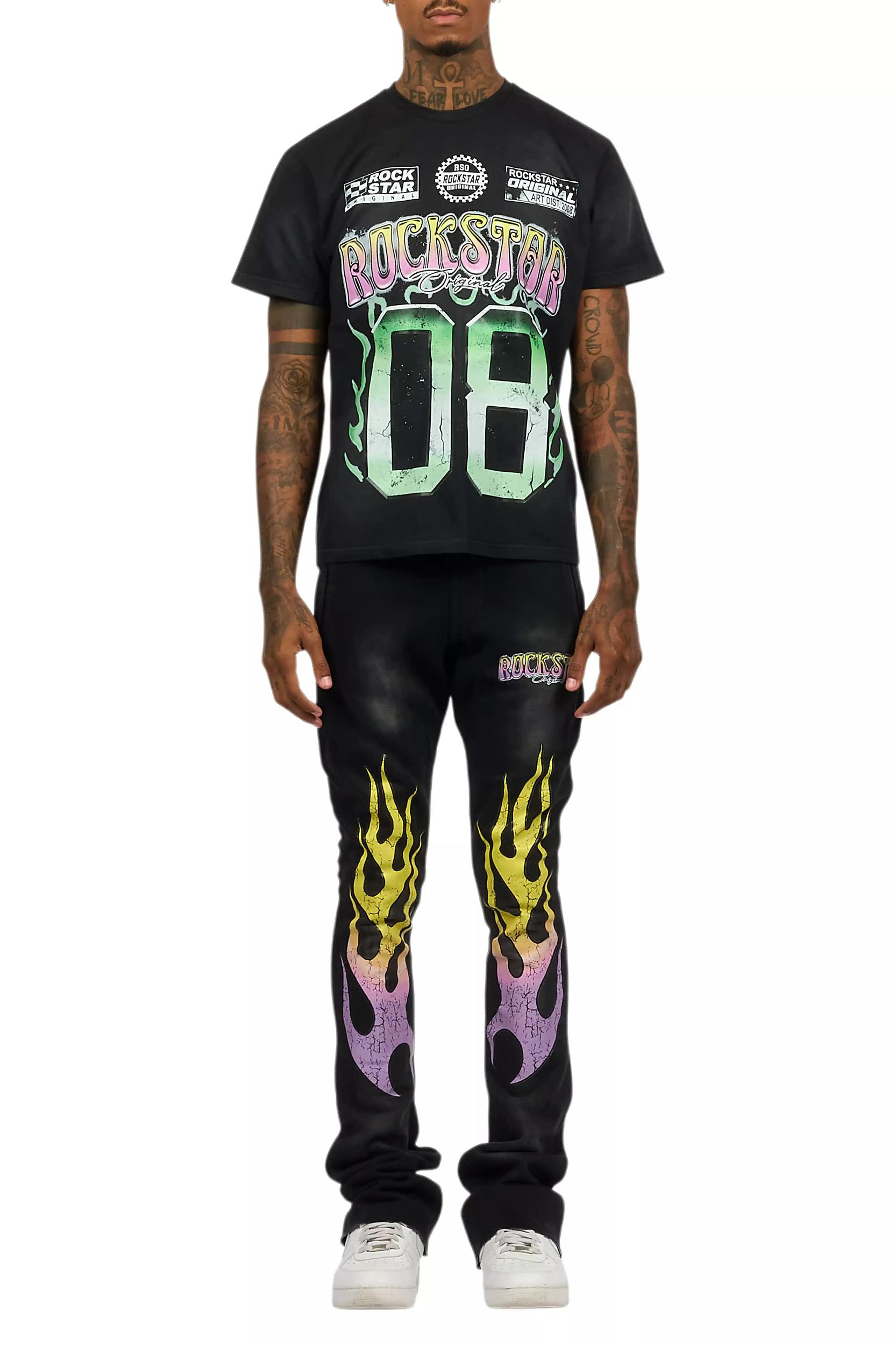 Quito Black T-Shirt/Stacked Flare Track Set Male Product Image