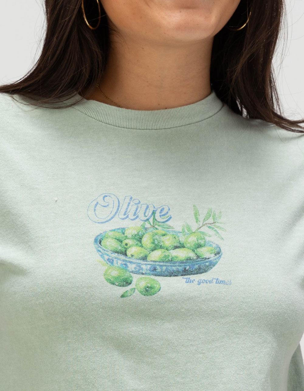 BDG Urban Outfitters Olive Womens Relaxed Baby Tee - SAGE Product Image